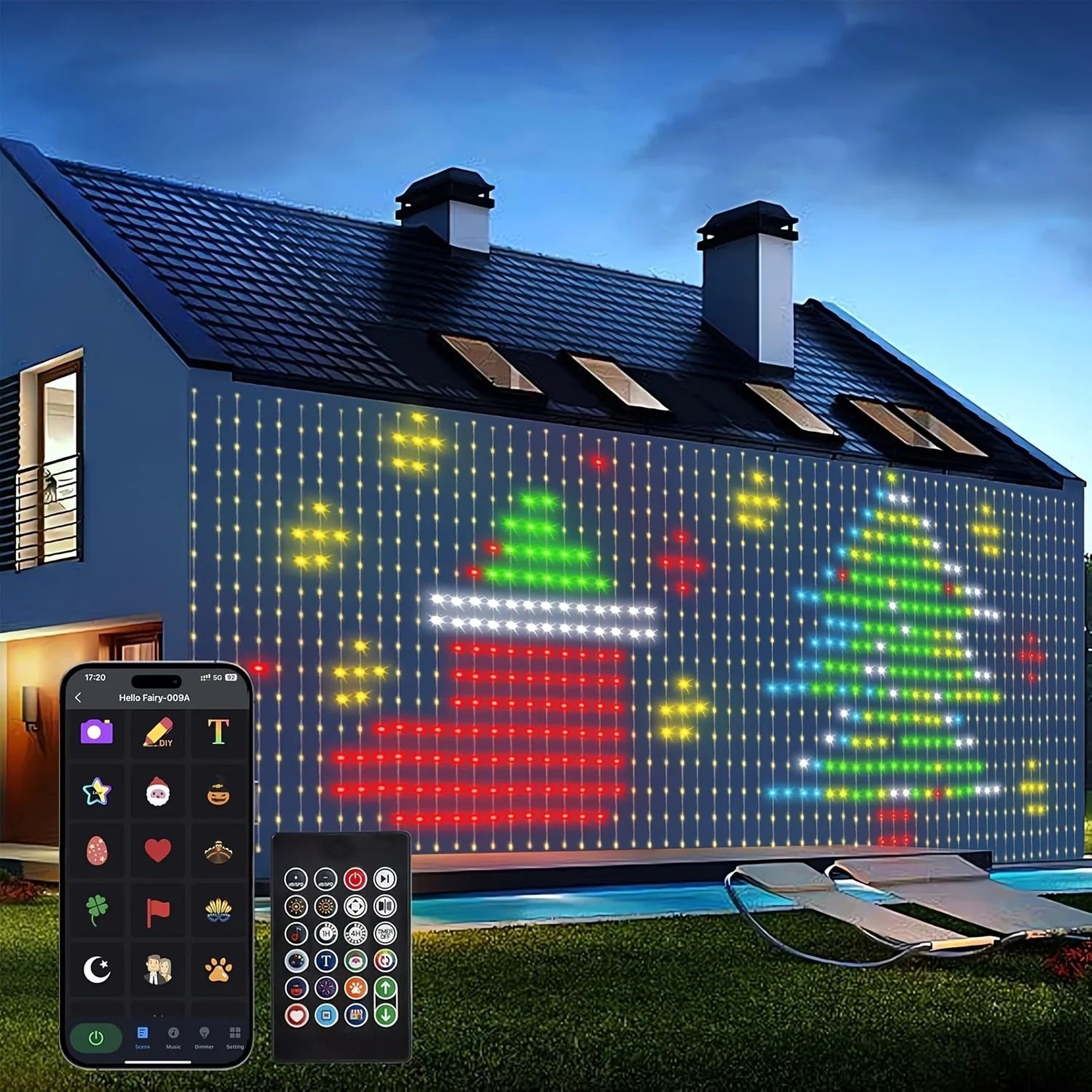 Smart 400 LED USB Curtain Lights With App Control  Music Sync  Colorful DIY LED Fairy Light Curtain 0