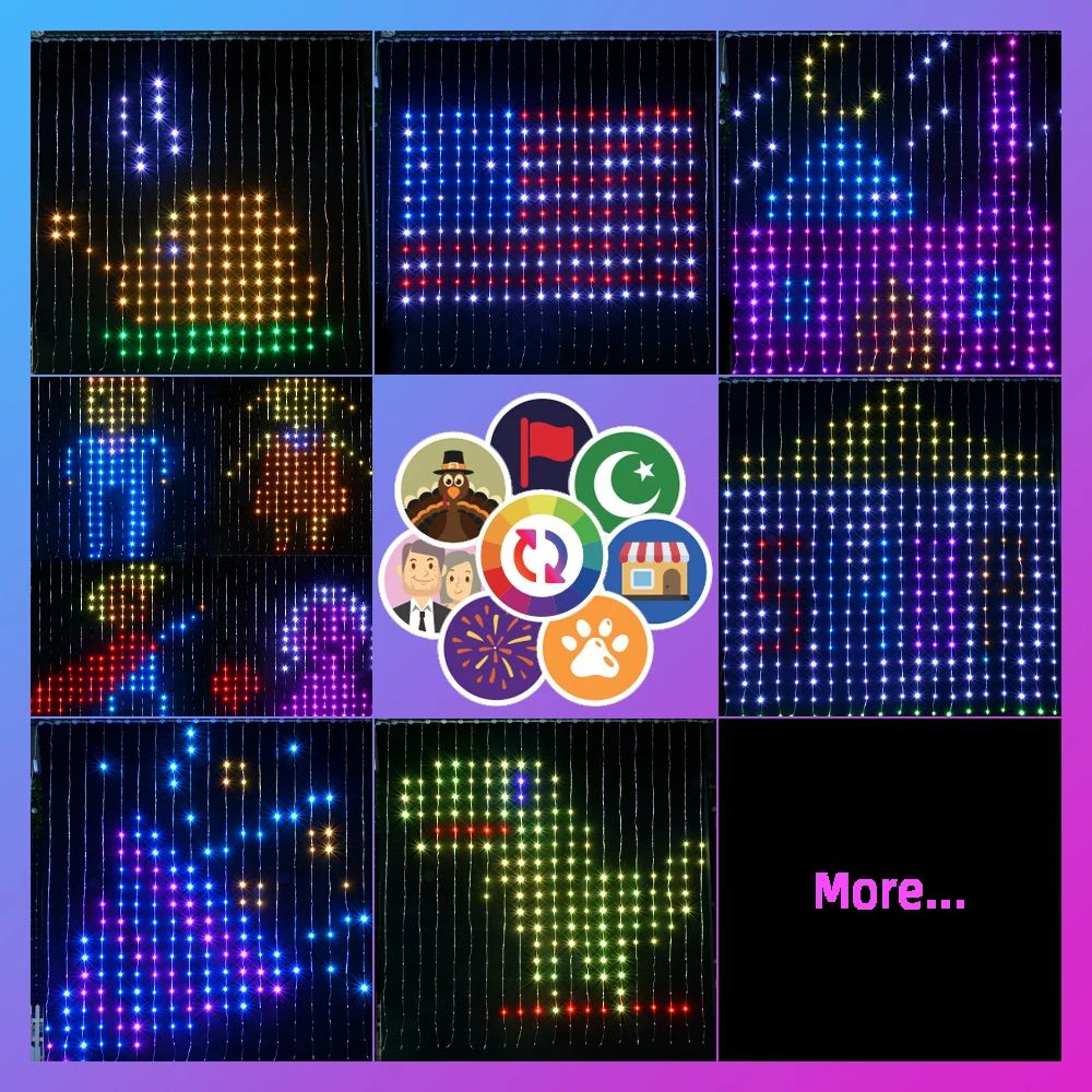 Smart 400 LED USB Curtain Lights With App Control  Music Sync  Colorful DIY LED Fairy Light Curtain 1
