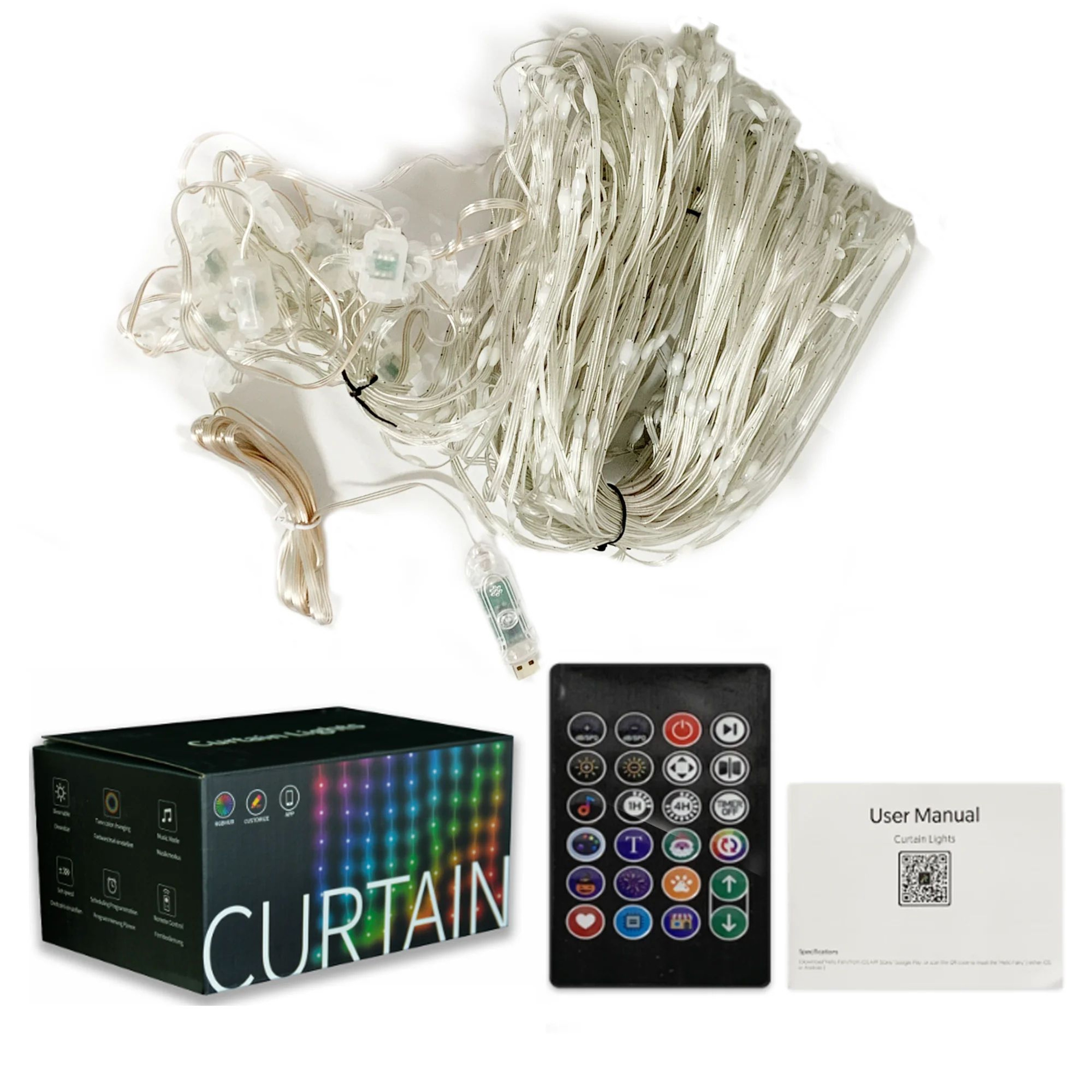 Smart 400 LED USB Curtain Lights With App Control  Music Sync  Colorful DIY LED Fairy Light Curtain 3