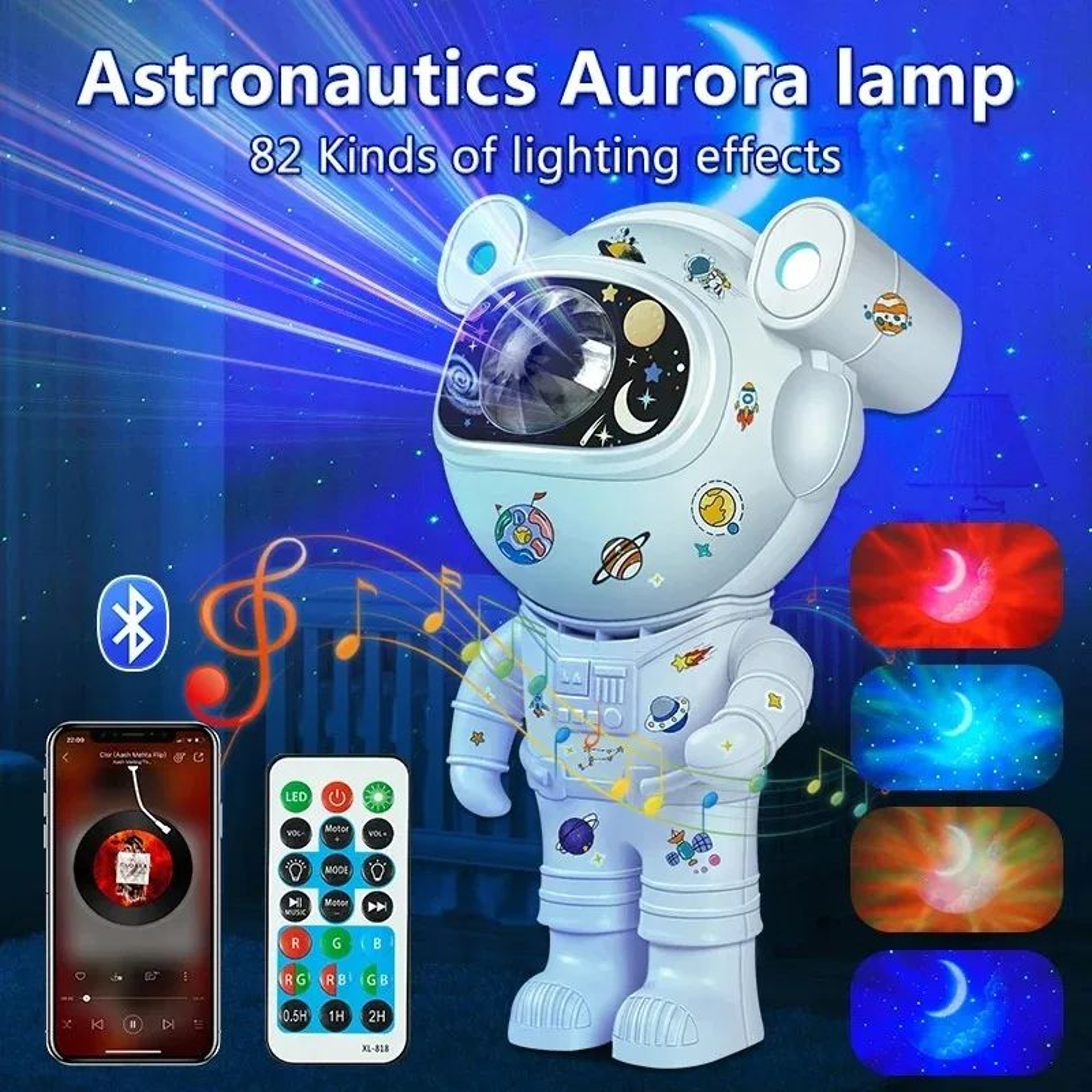 Kids Astronaut Galaxy Projector Night Light With Remote  DIY Star Nebula Lamp With 360 Adjustable D 5