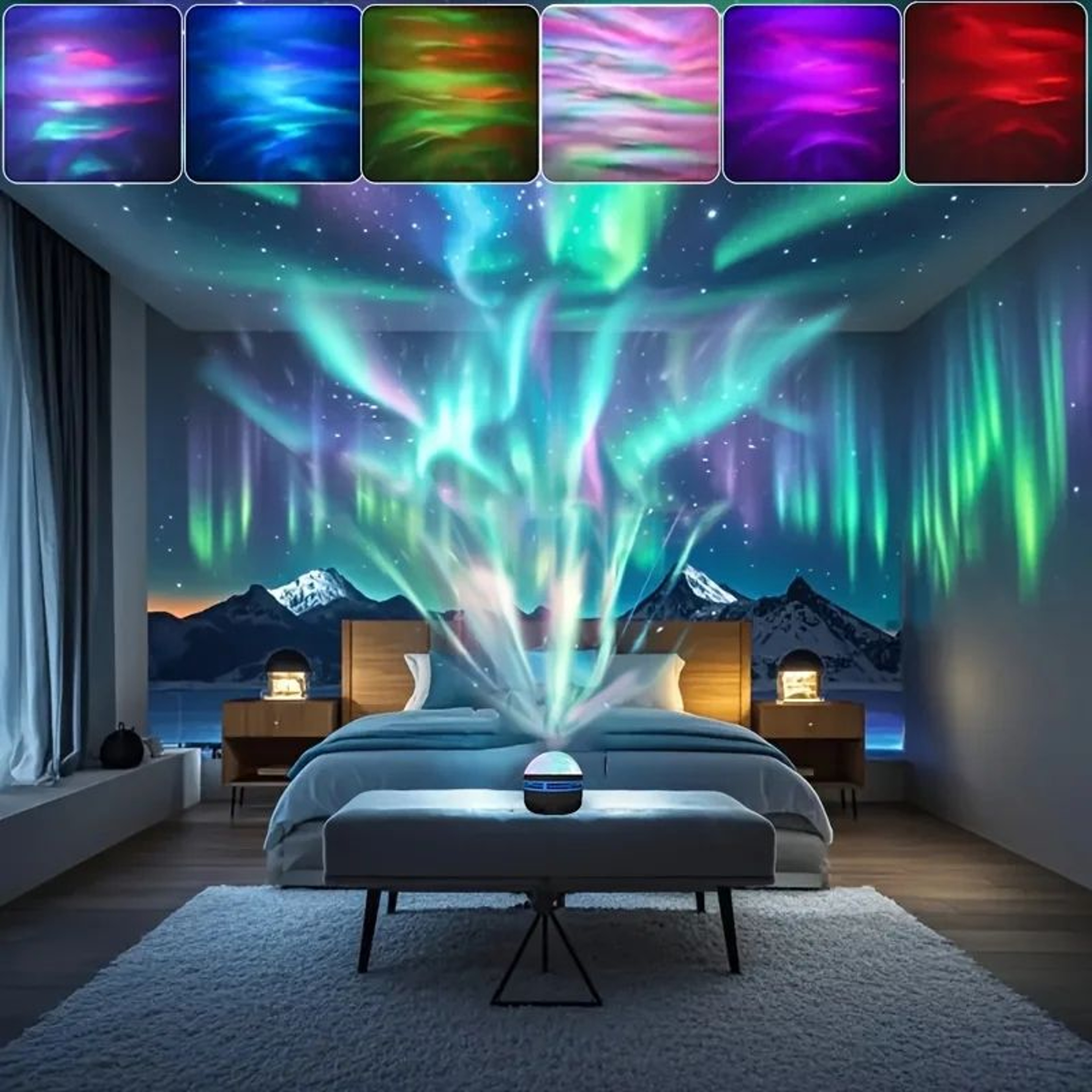 Northern Lights Star Projector  Aurora Borealis Projector With 7 Modes Remote Control  USB Power 1