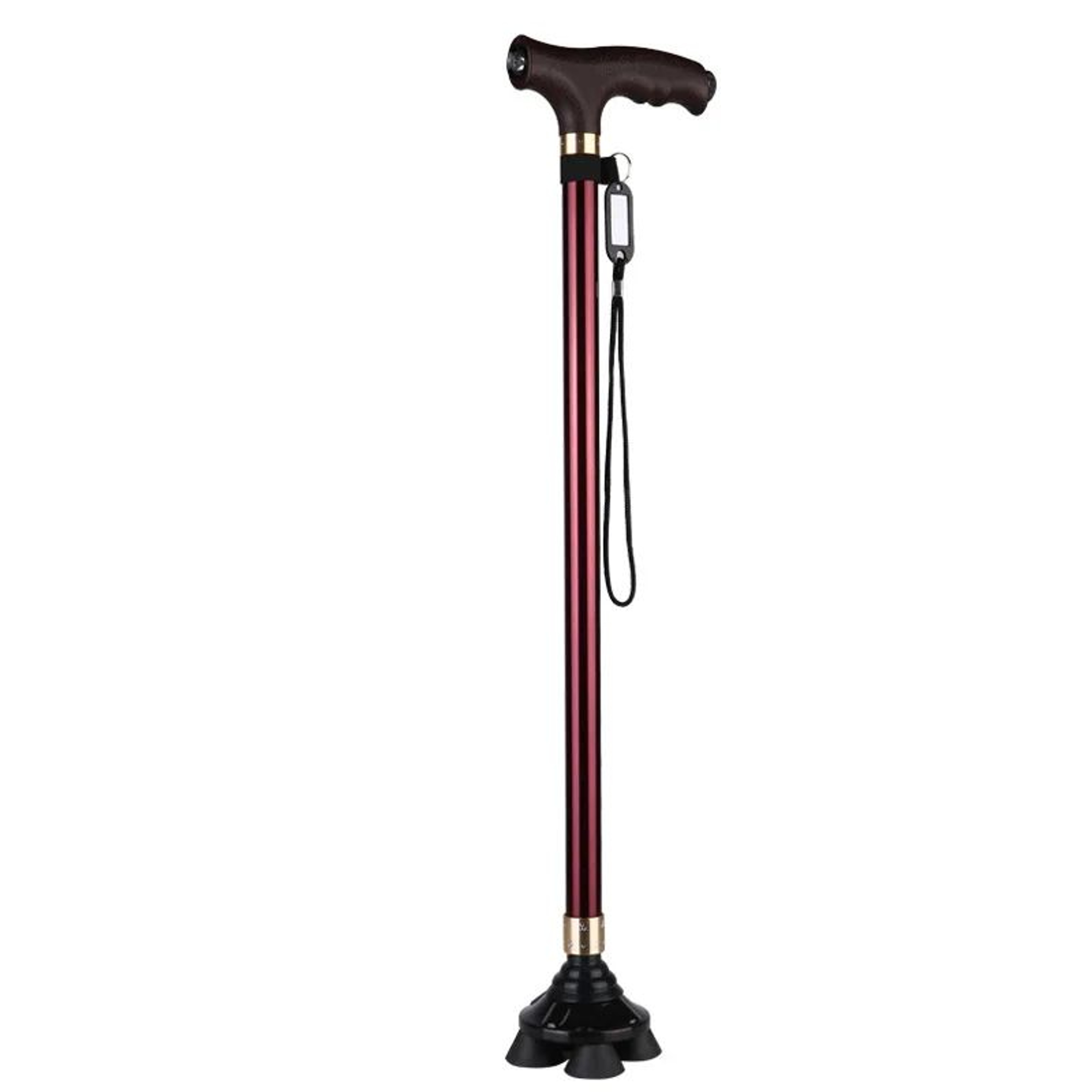 Adjustable NonSlip Walking Cane With LED Light  Lightweight Aluminum Support Stick For Seniors 7