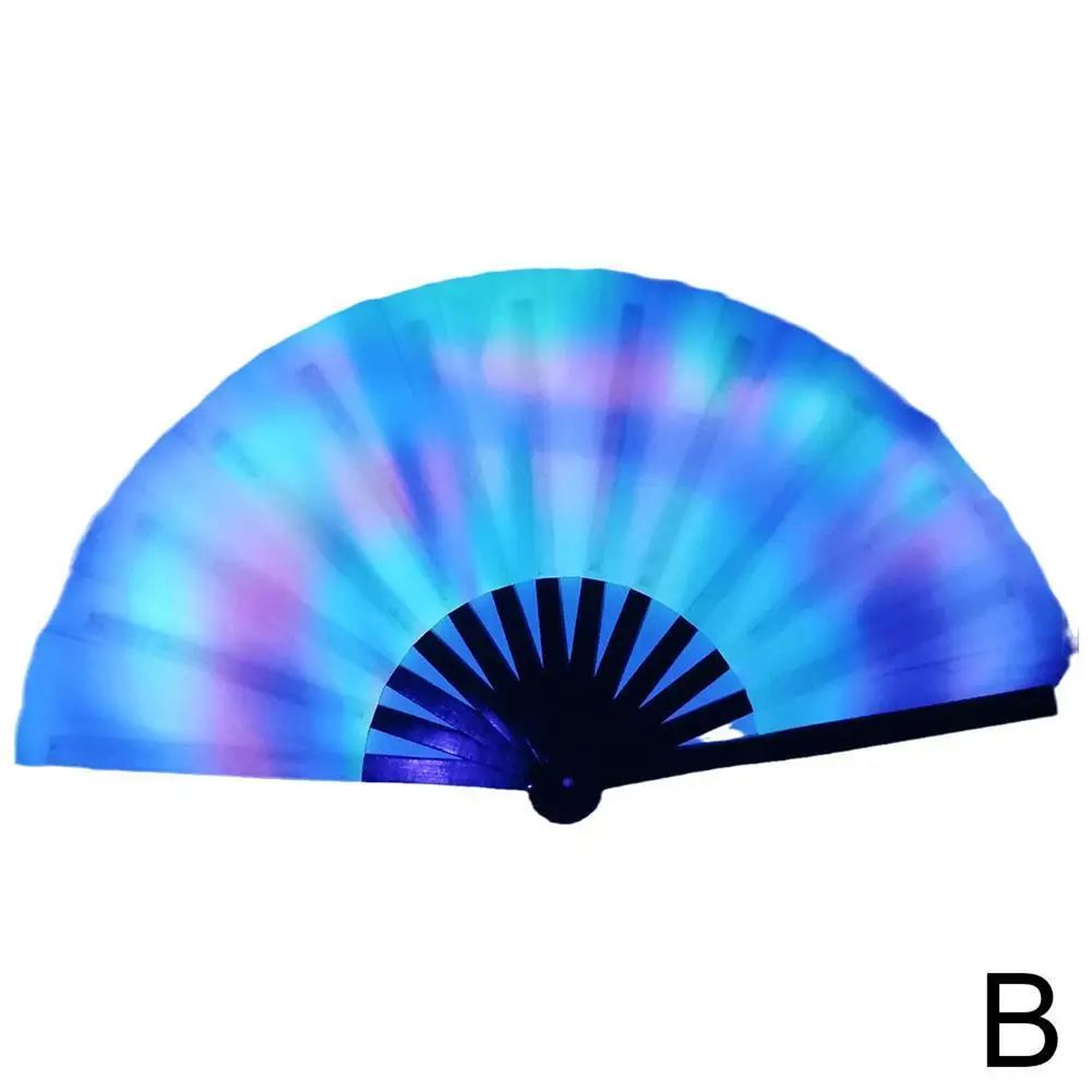 Foldable Rave Hand Fan  Colorful Rave Fan With Reflective Gradient Design For Festivals  Dance 7