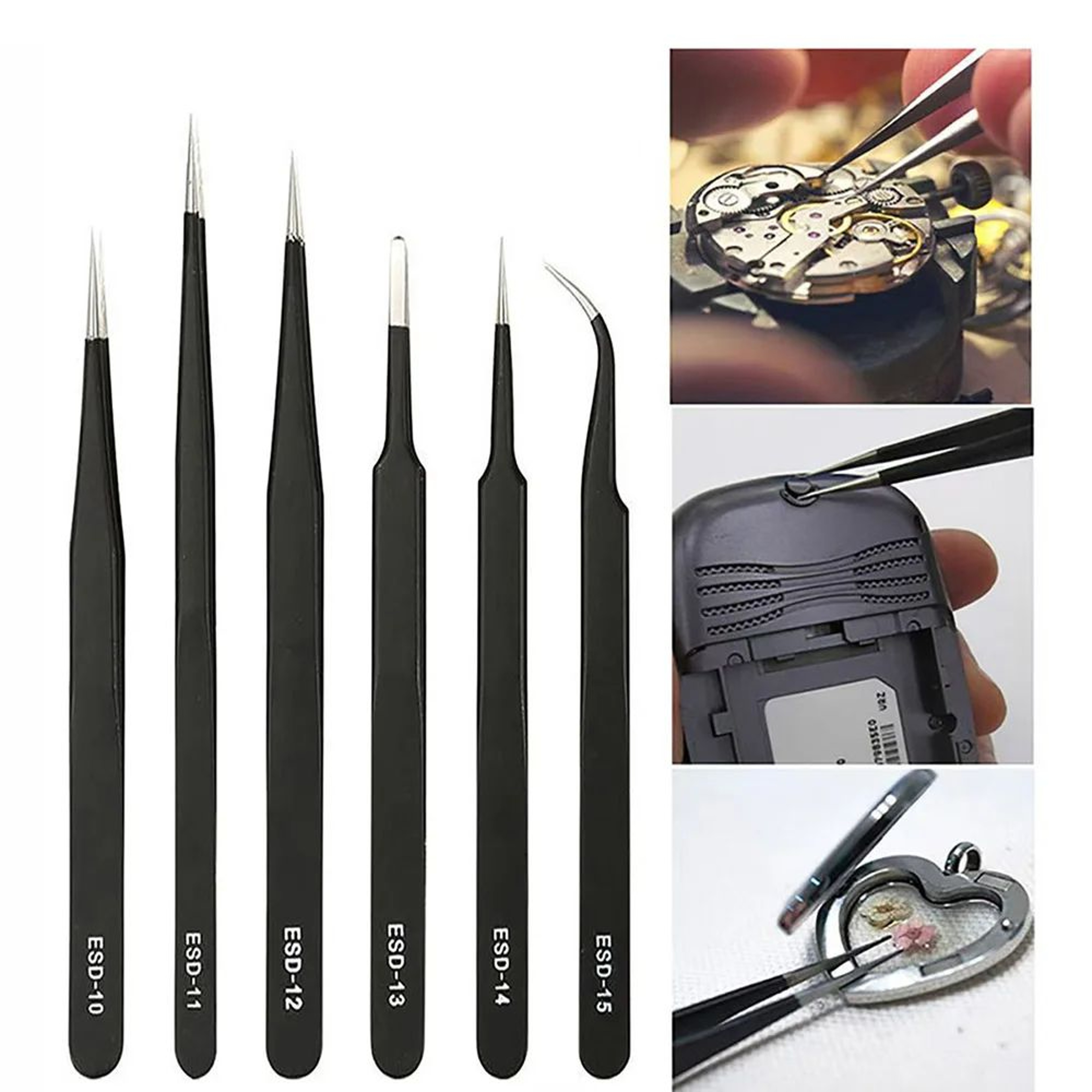 ESD Precision Tweezers Set  AntiStatic Precision Tweezers For Electronics Repair  Craft Work 0
