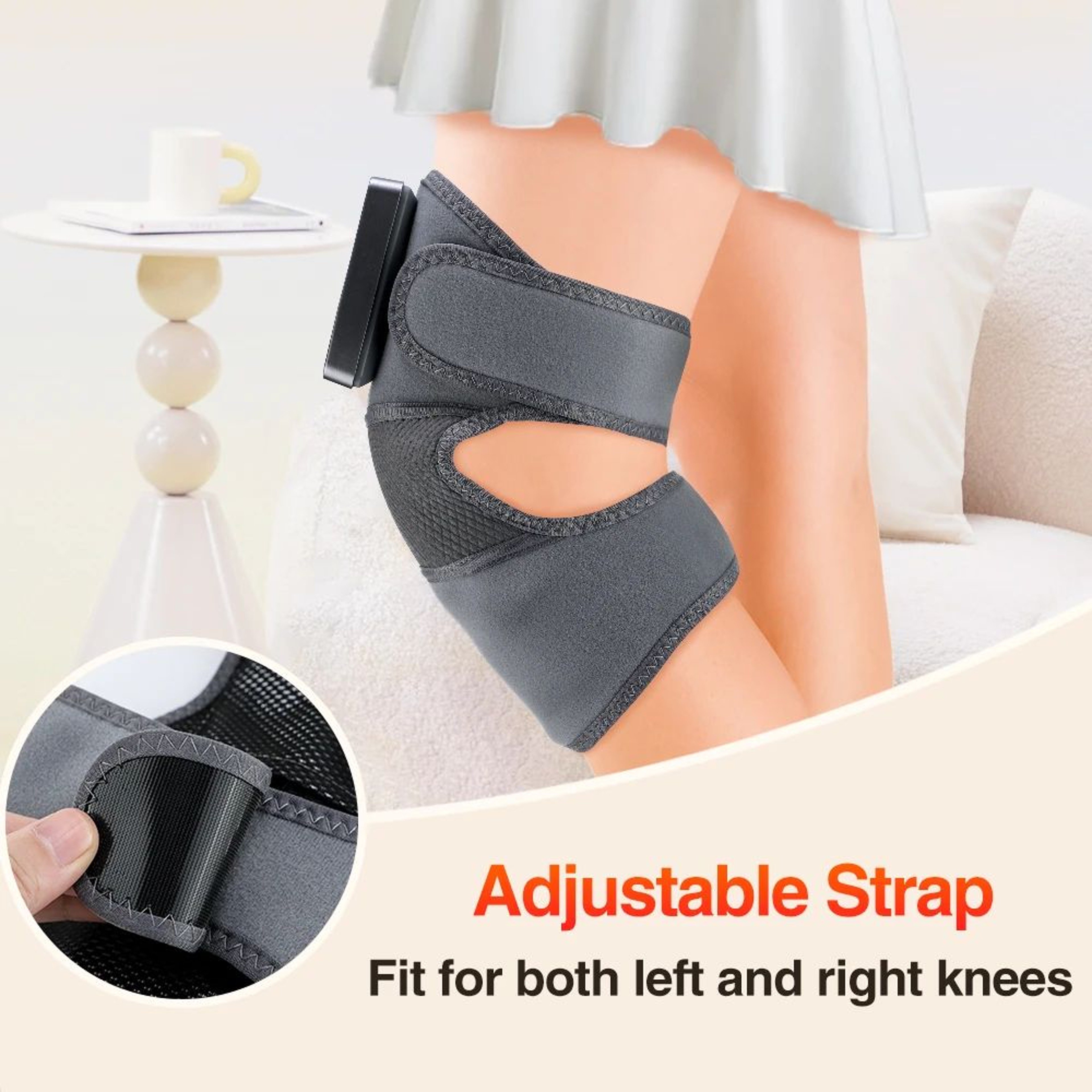 Electric Knee Massager With Heat And Vibration Adjustable Knee Support Brace 1