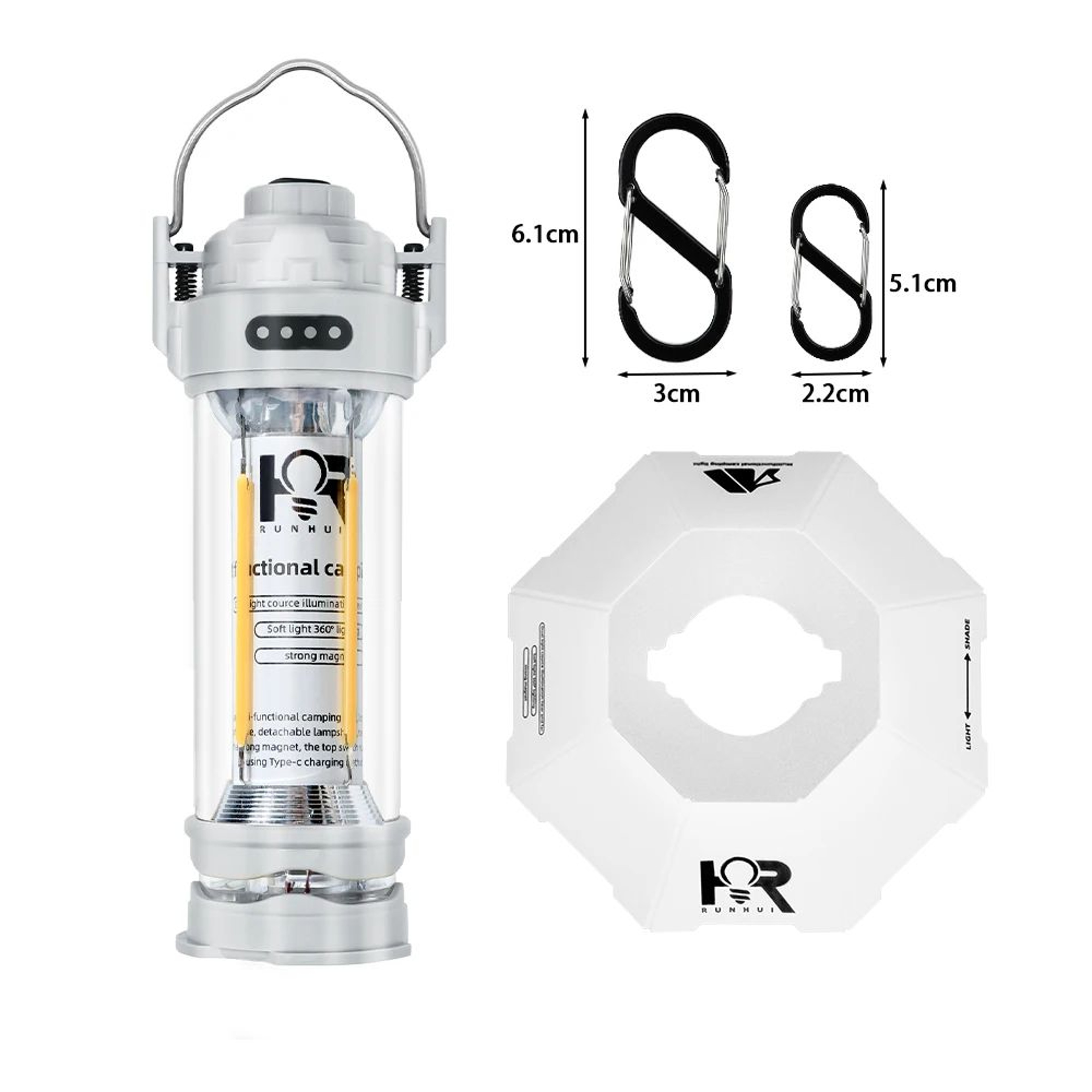 DOTWISE Retro Camping Lantern 3000mAh Waterproof Portable Tent Light 8
