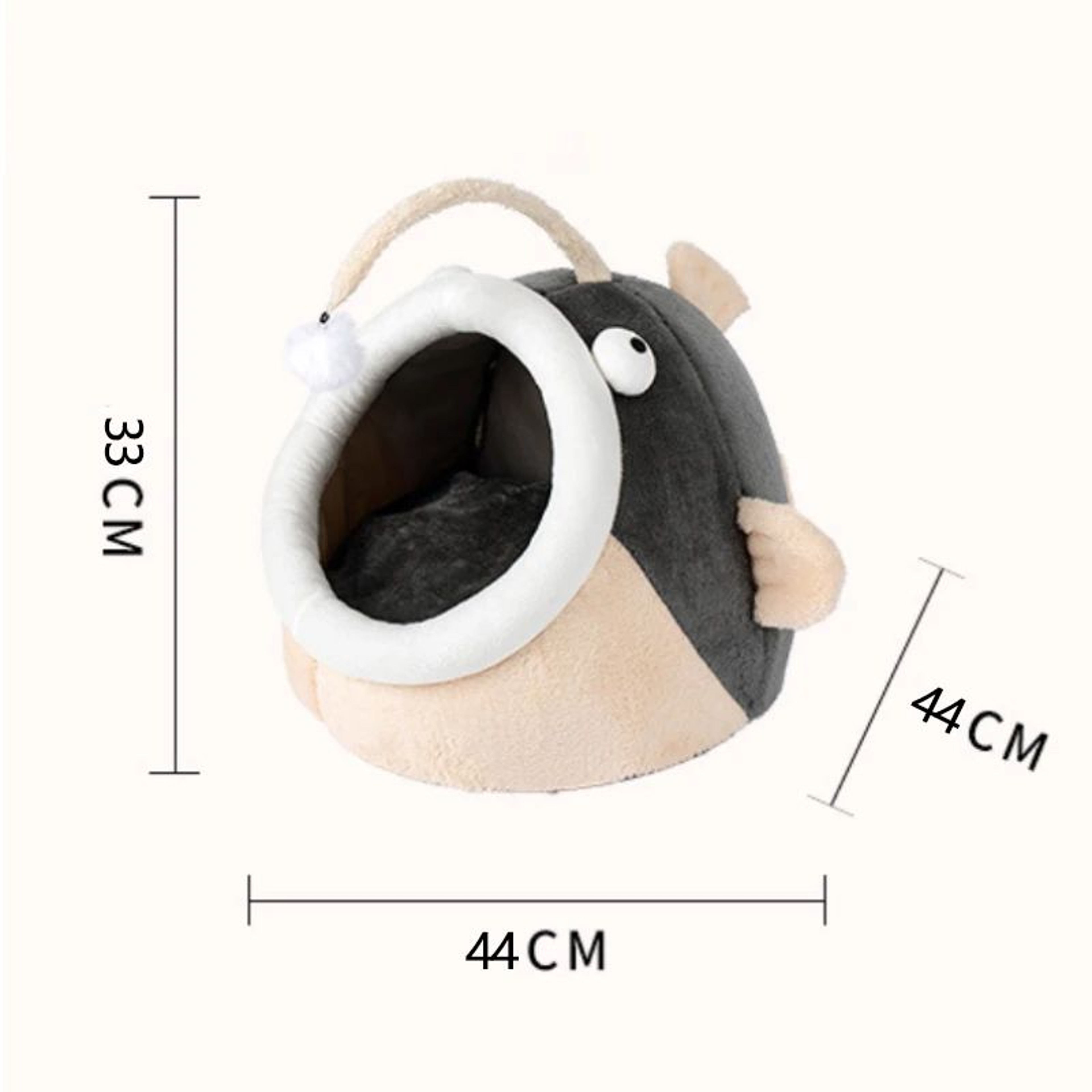 Lantern Fish Cat Bed Cozy Cave Pet House Warm Washable Lounger 3