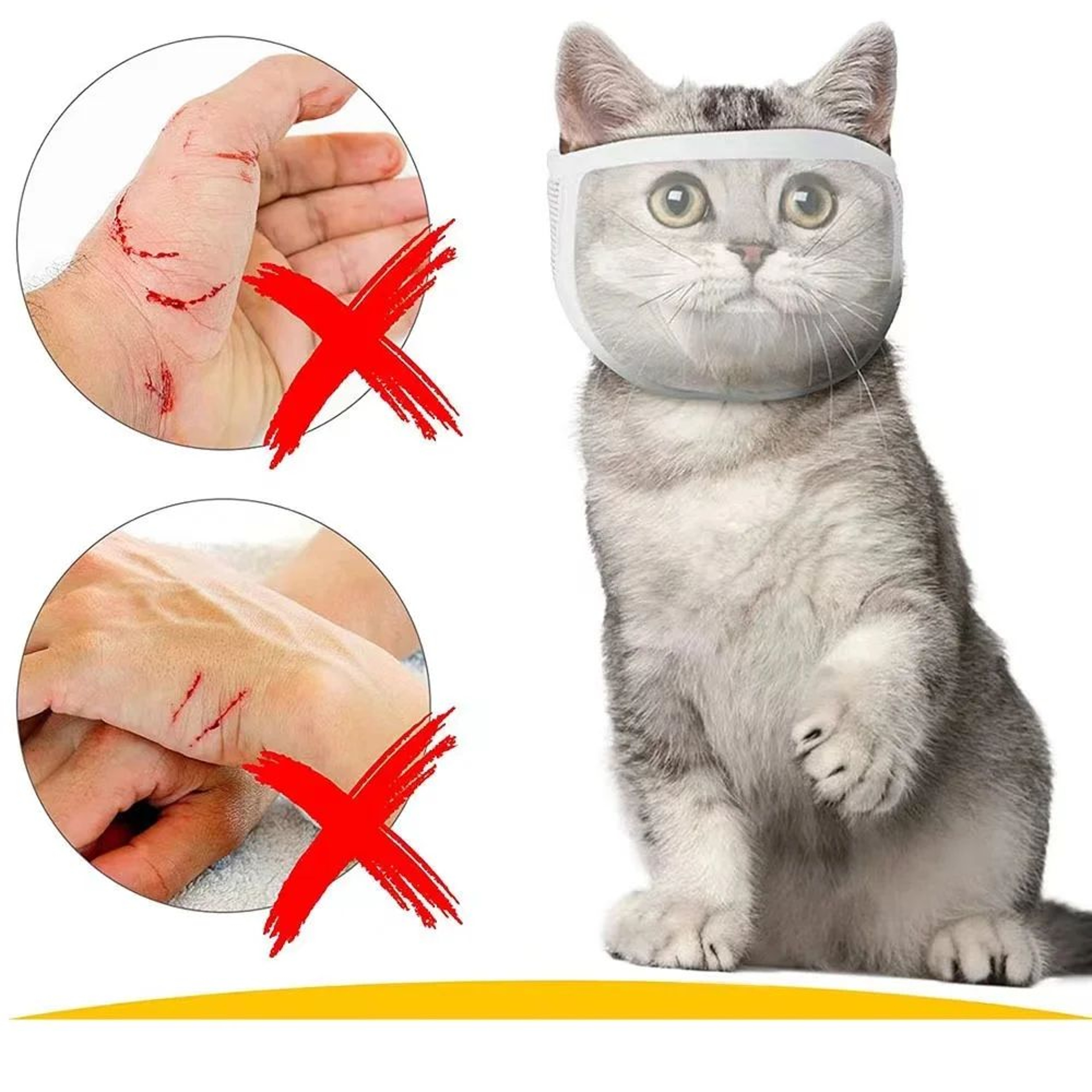 ClearCalm Pet Muzzle  Transparent Cat Muzzle  Breathable AntiBite Grooming Mask For Cats And Small  2
