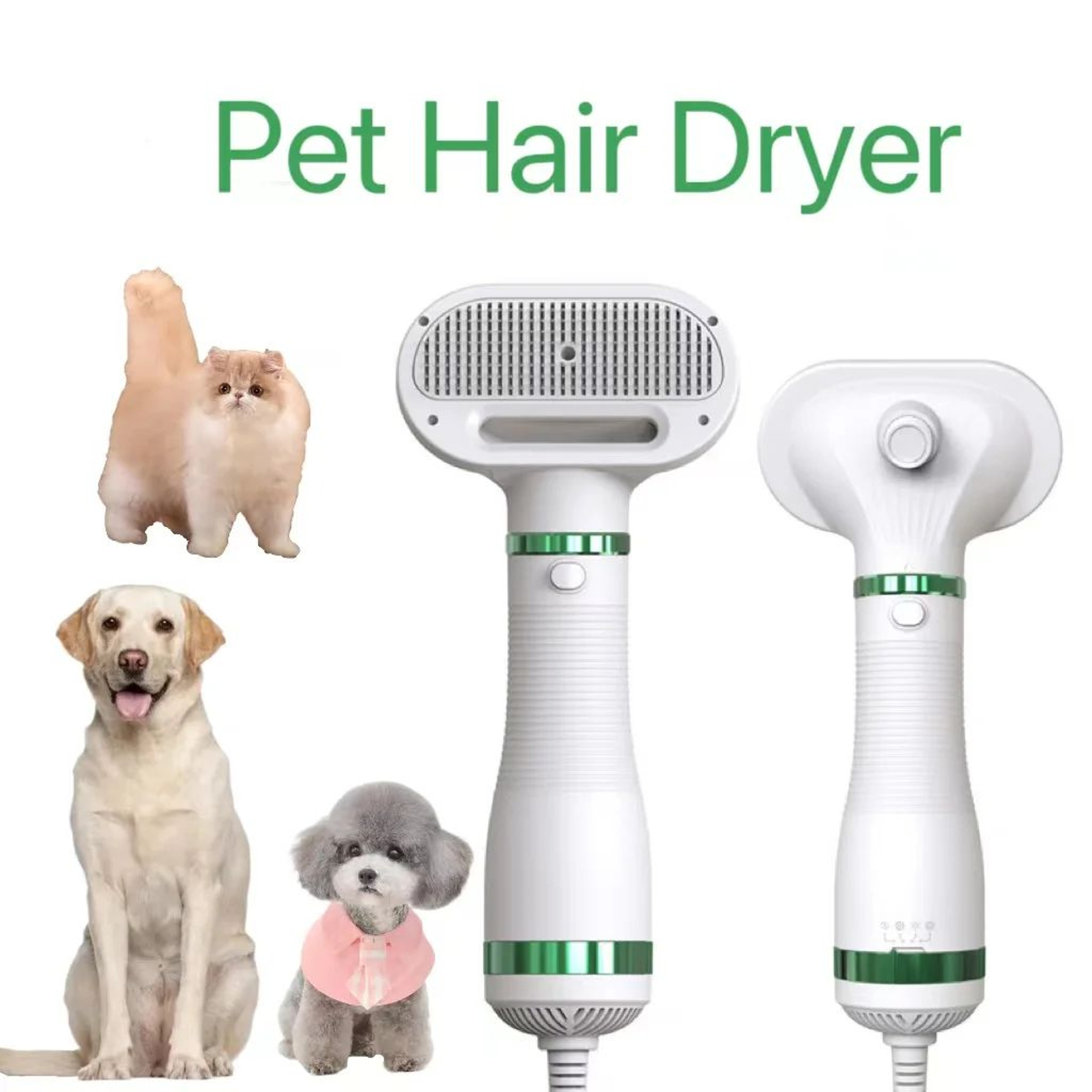 DryNStyle Pro Grooming Tool  2in1 Pet Dryer Brush With Quiet Airflow For Cats And Dogs 0