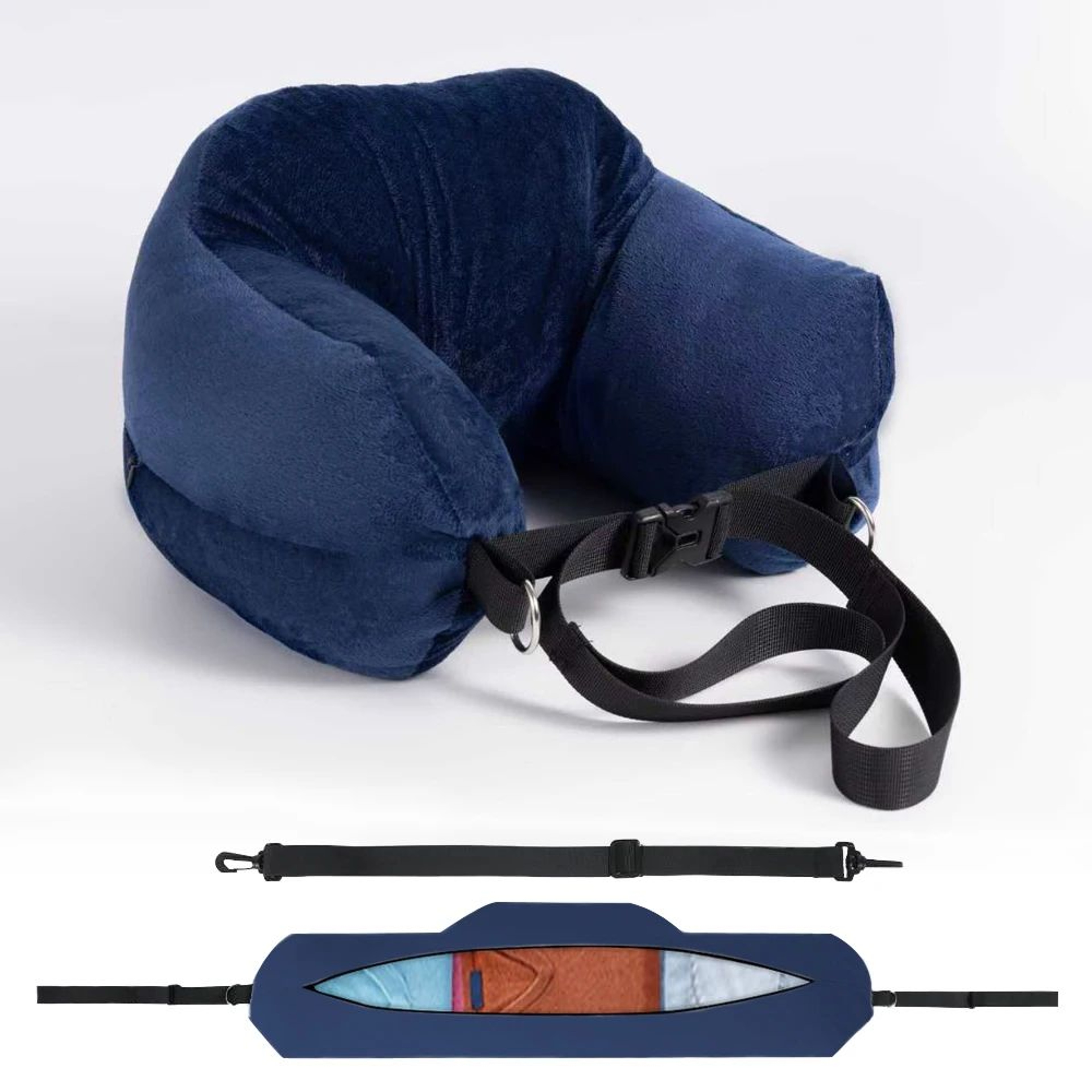 FlexRest Travel Comfort Pillow  Adjustable Travel Neck Pillow With Fillable Design  Washable Cover 4