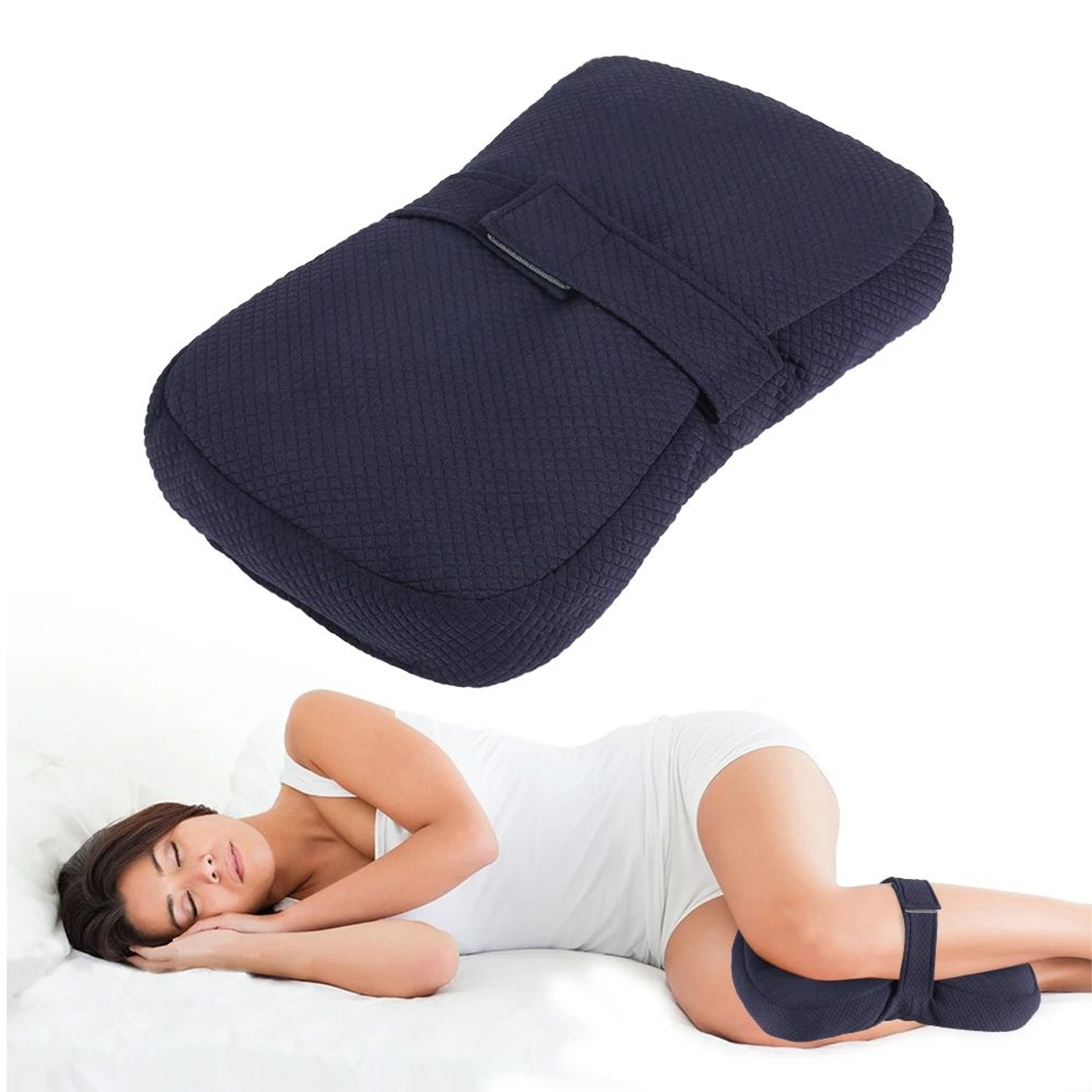AlignEase Comfort Wedge  Knee Pillow For Side Sleepers For Leg Hip  Back Support 0