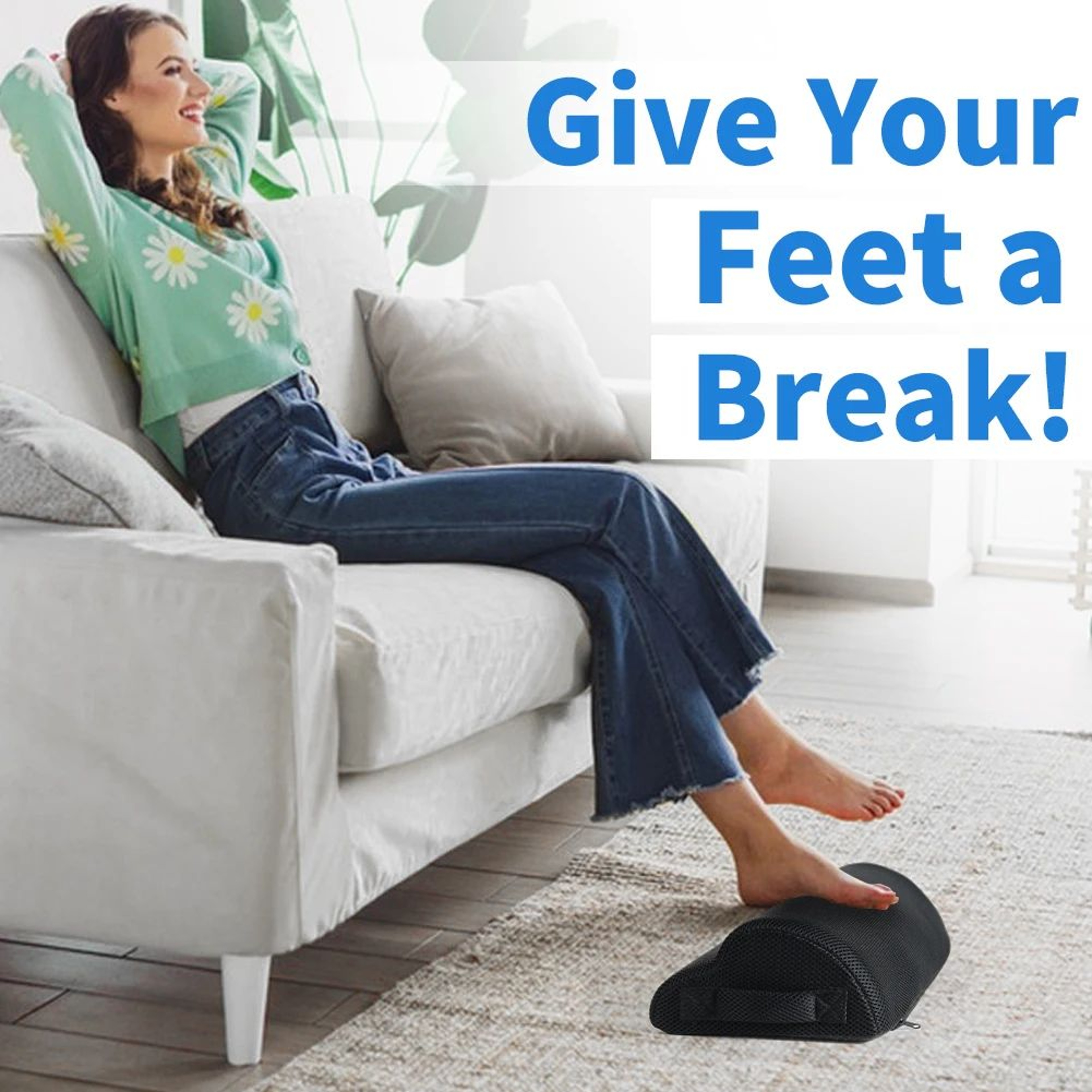 ComfortRise Memory Support  Memory Foam Office Foot Rest  Under Desk Leg Elevation Pillow 3