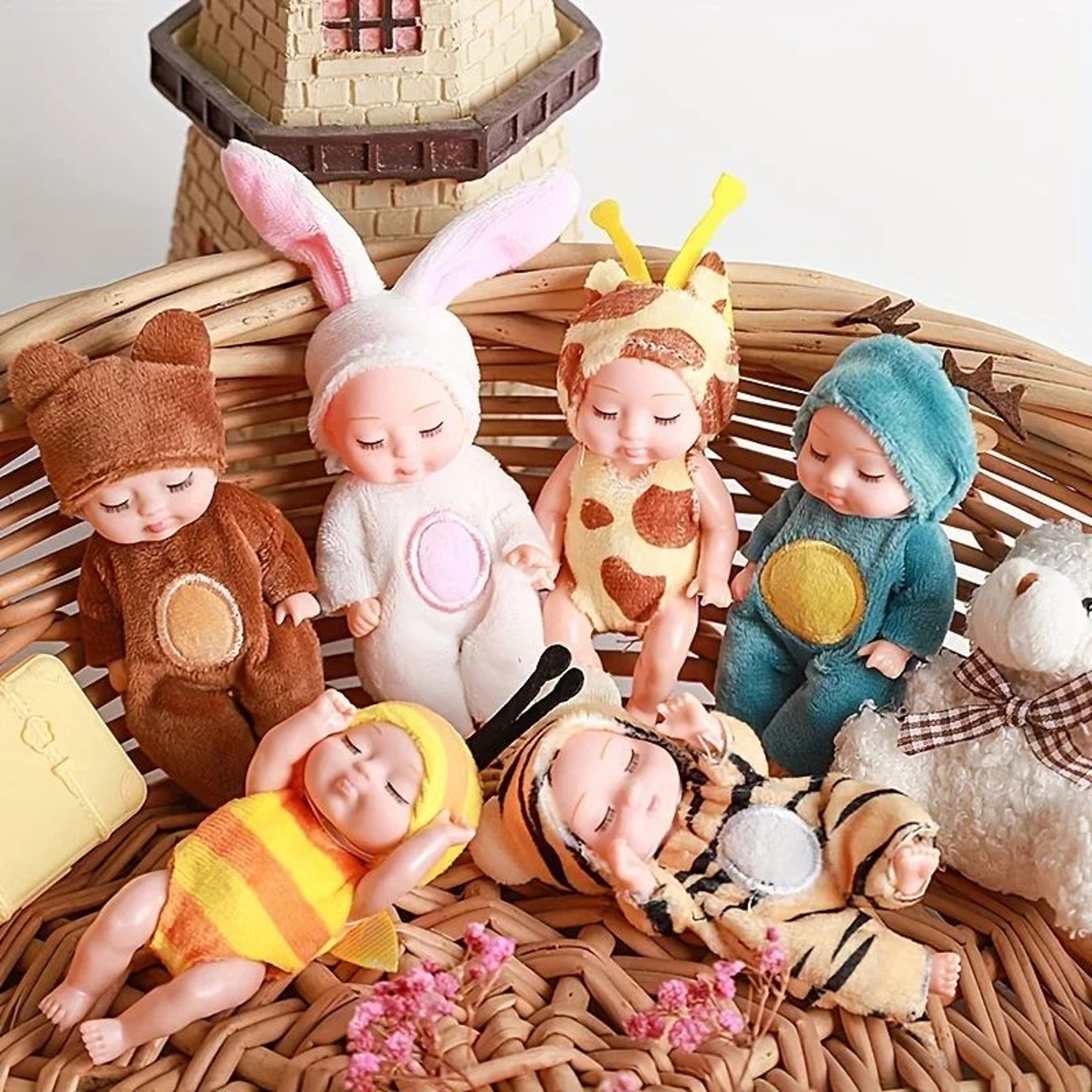 DreamPaws Mini Reborn Animal Doll  Realistic Sleeping Animal Doll Plush Collectible 5