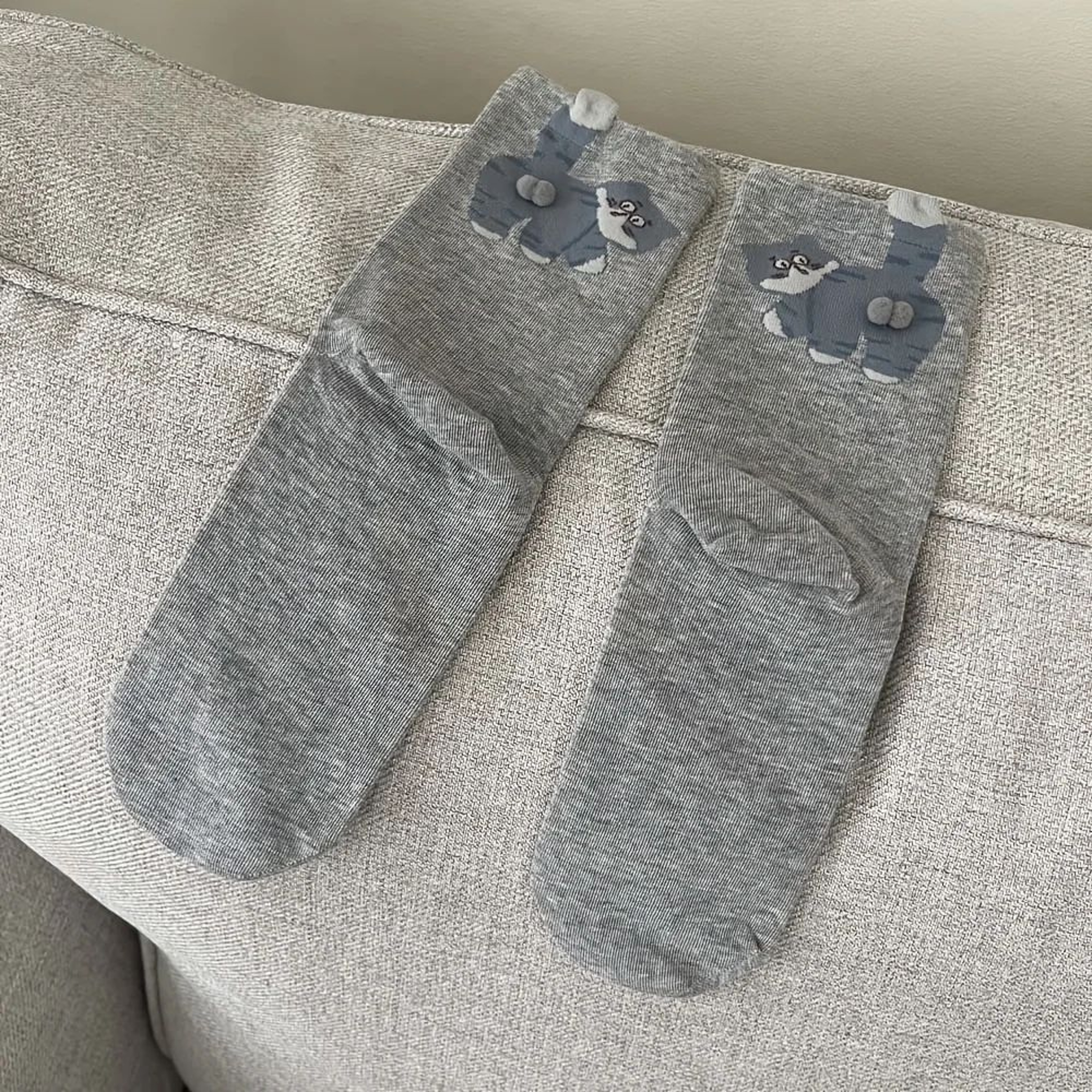 WhiskerWarm Cute Cat Socks Set  Soft Animal Novelty Socks In Grey White  Black 3 Pairs 3