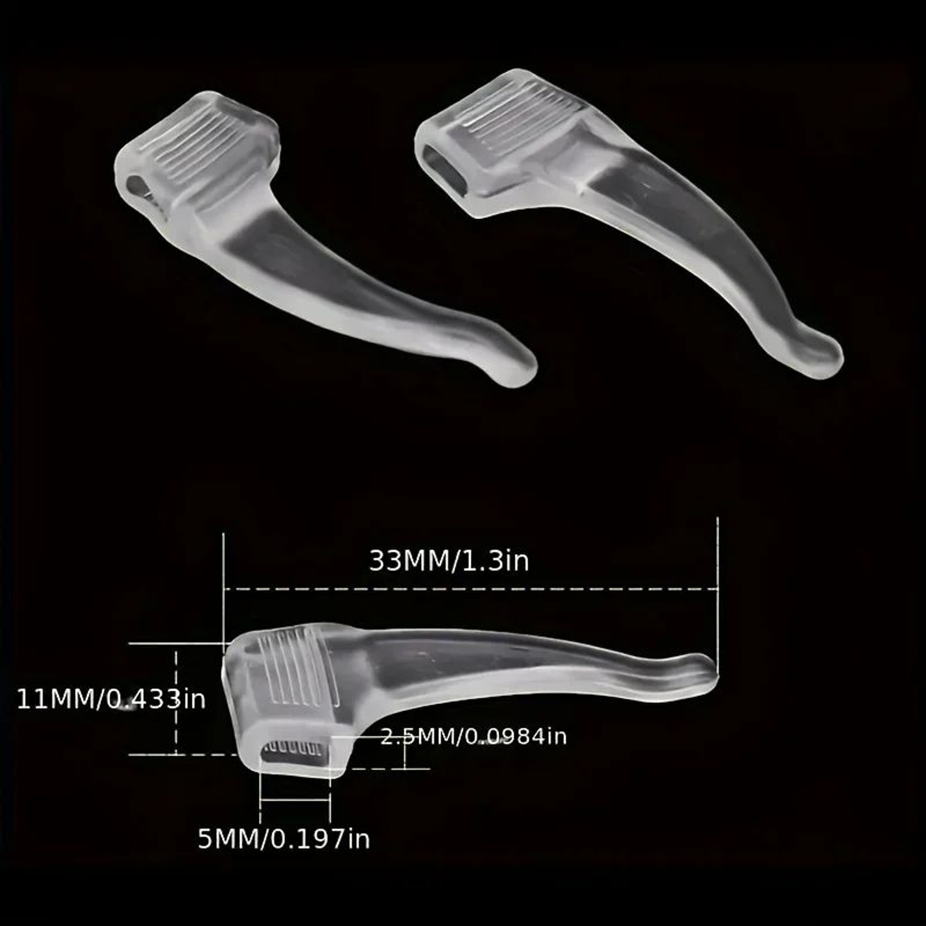 GripSecure AntiSlip Eyeglass Hooks  Silicone Glasses Ear Hooks For Active AllDay Wear 3 Pairs 2