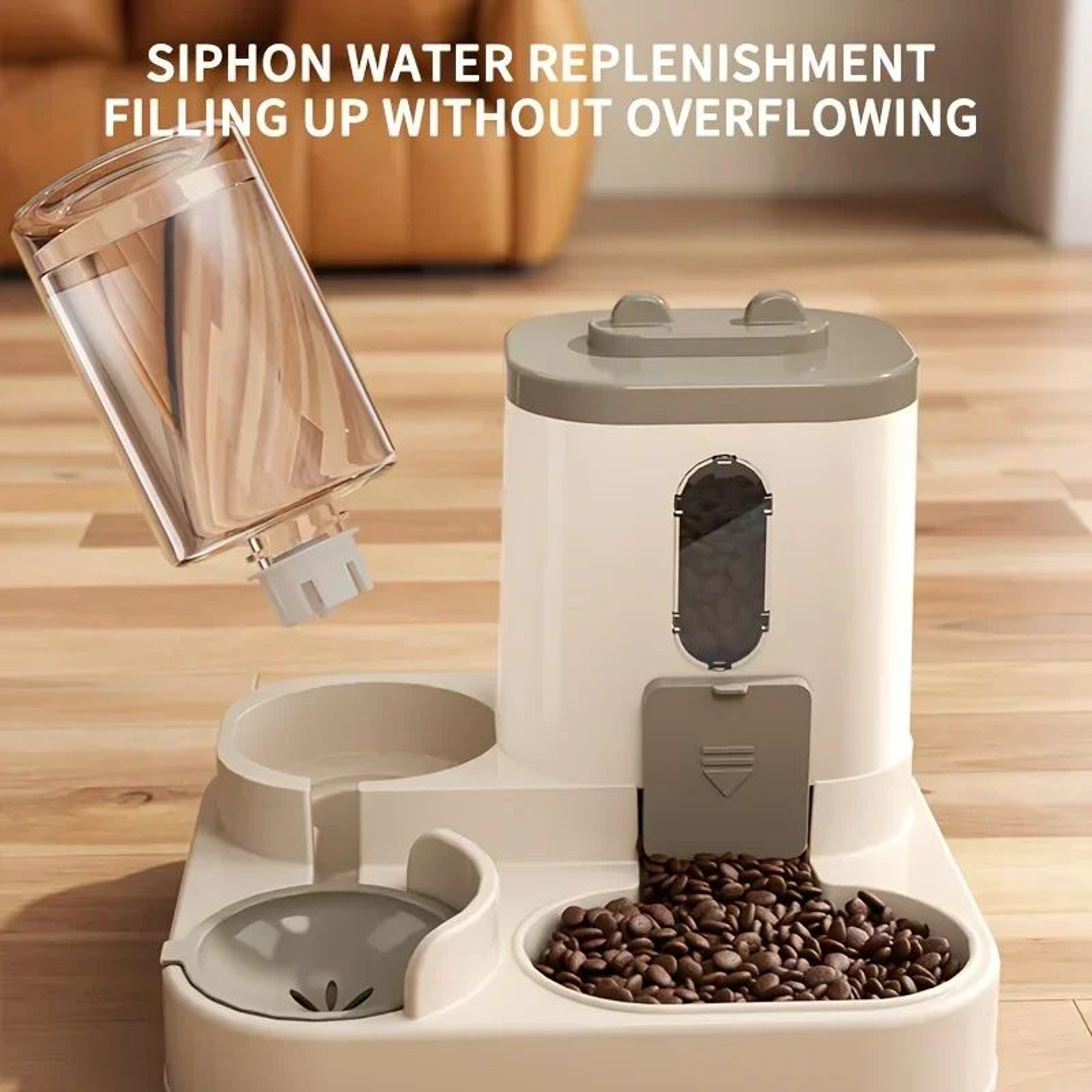 PurrFlow 2in1 Automatic Cat Feeder  Water Dispenser  Automatic Cat Feeder With Integrated Water Bow 1