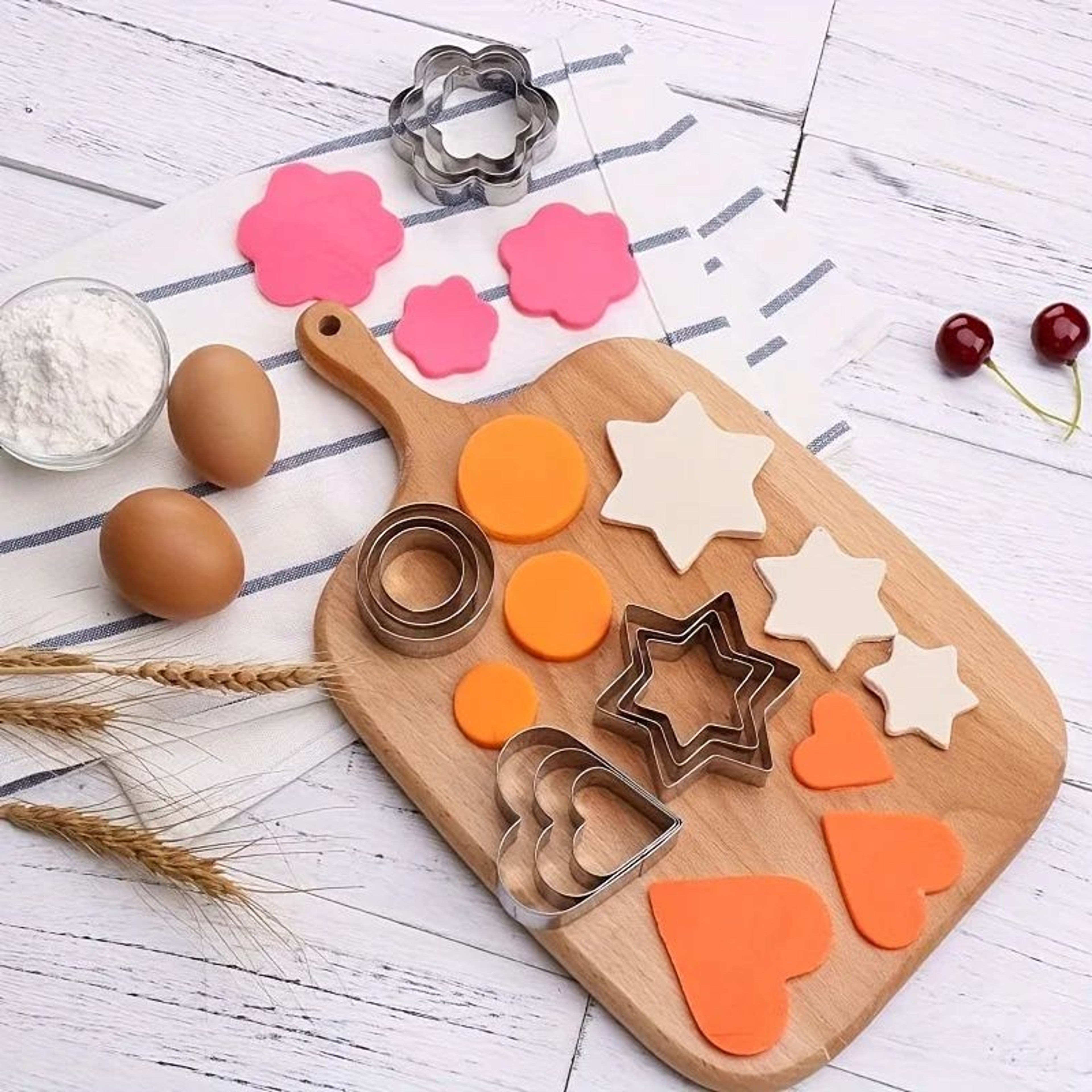 BakeJoy 12Piece Metal Cookie Cutter Set  Creative Cookie Cutter Set For Baking  Fun Meals 0