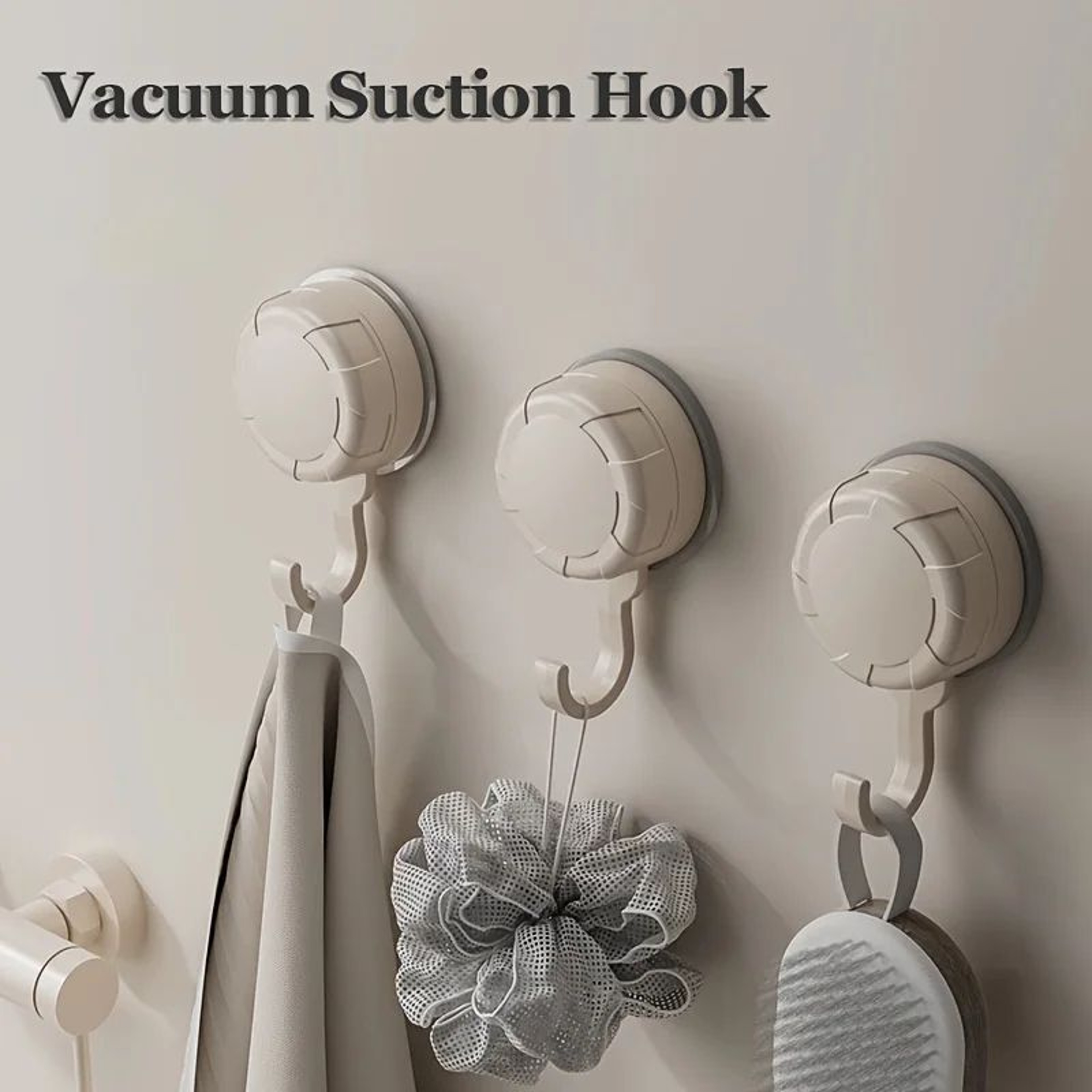GripHold Strong Suction Cup Hook Set  3Pack Suction Cup Hooks With NoDrill Installation 0