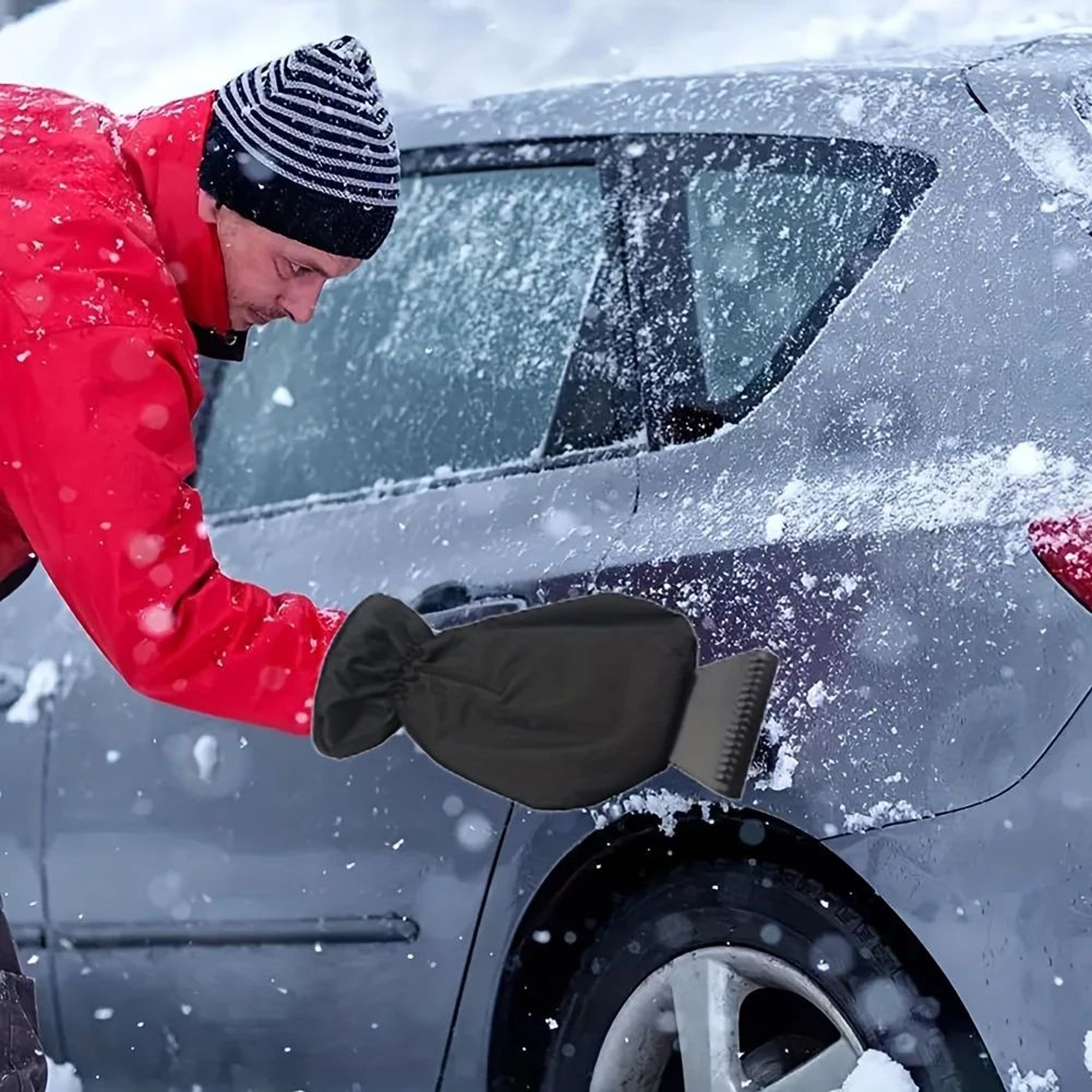 AllinOne Car Ice Scraper  Snow Brush With Thermal Gloves  HeavyDuty Winter Windshield Cleaning Kit 3
