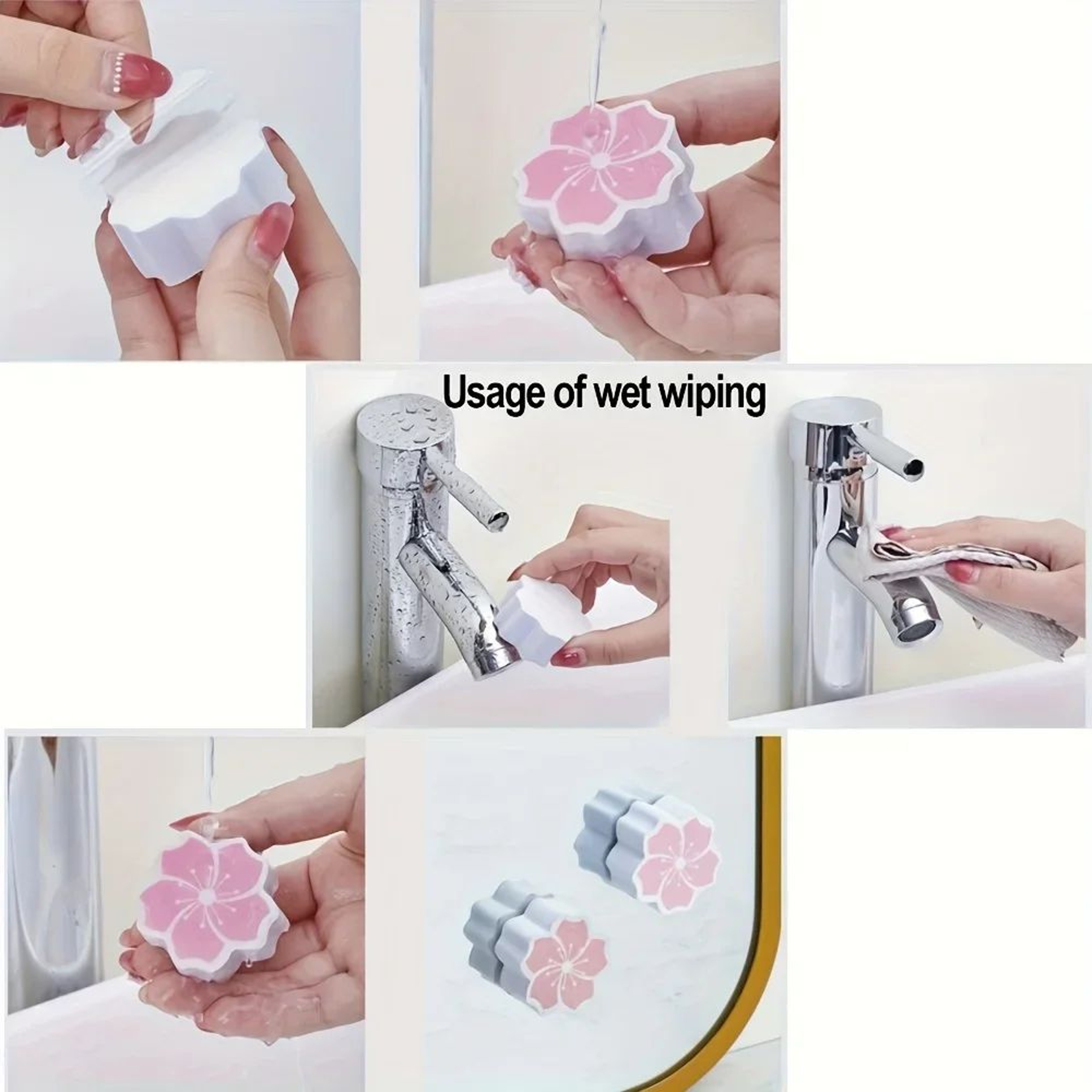 PVA Foam Mirror Wiper Sponge  ScaleRemoving Bathroom  Kitchen Cleaner 2pcs 5