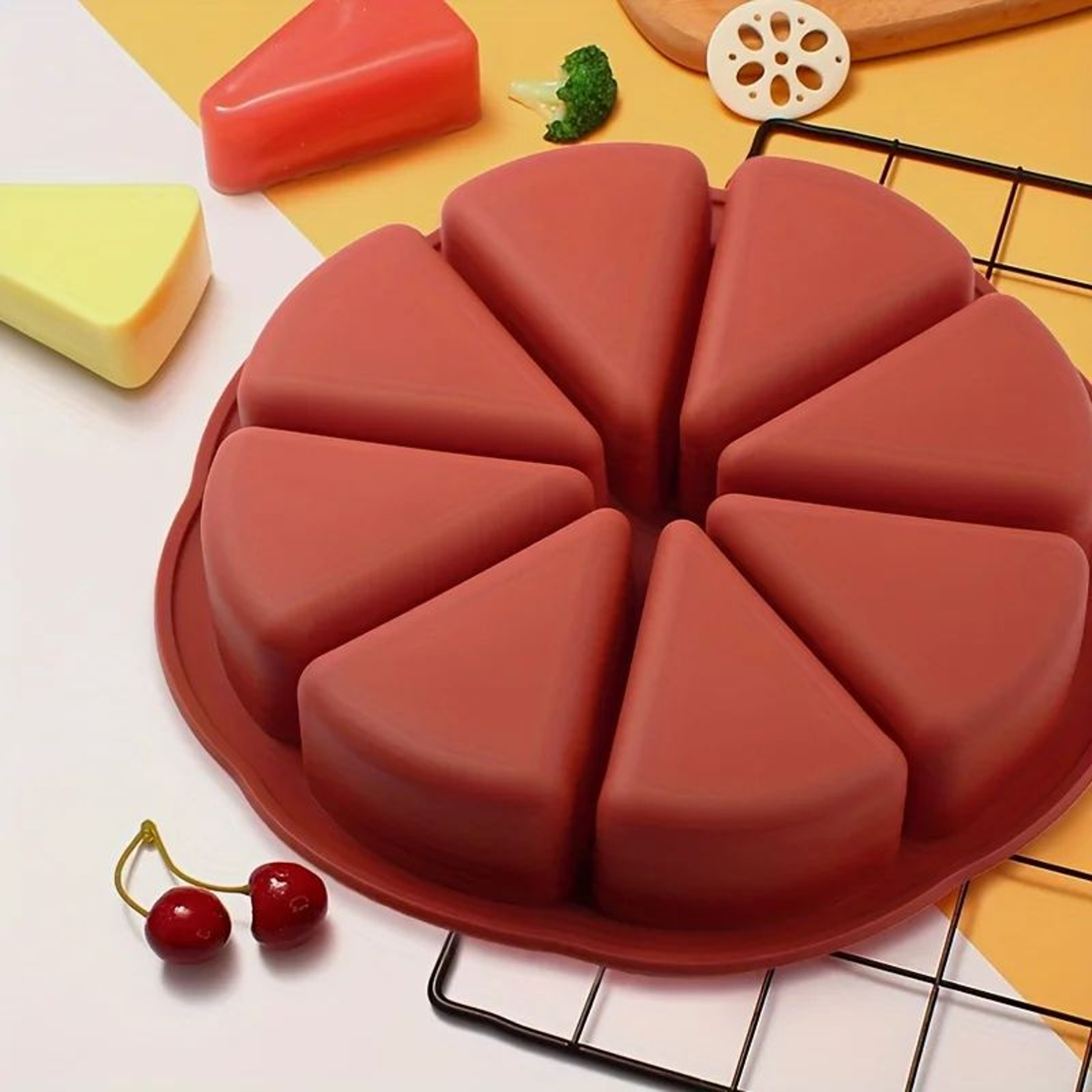 8Grid Silicone Baking Mold  Nonstick Triangle Cake Pan For Brownies And Cornbread 0