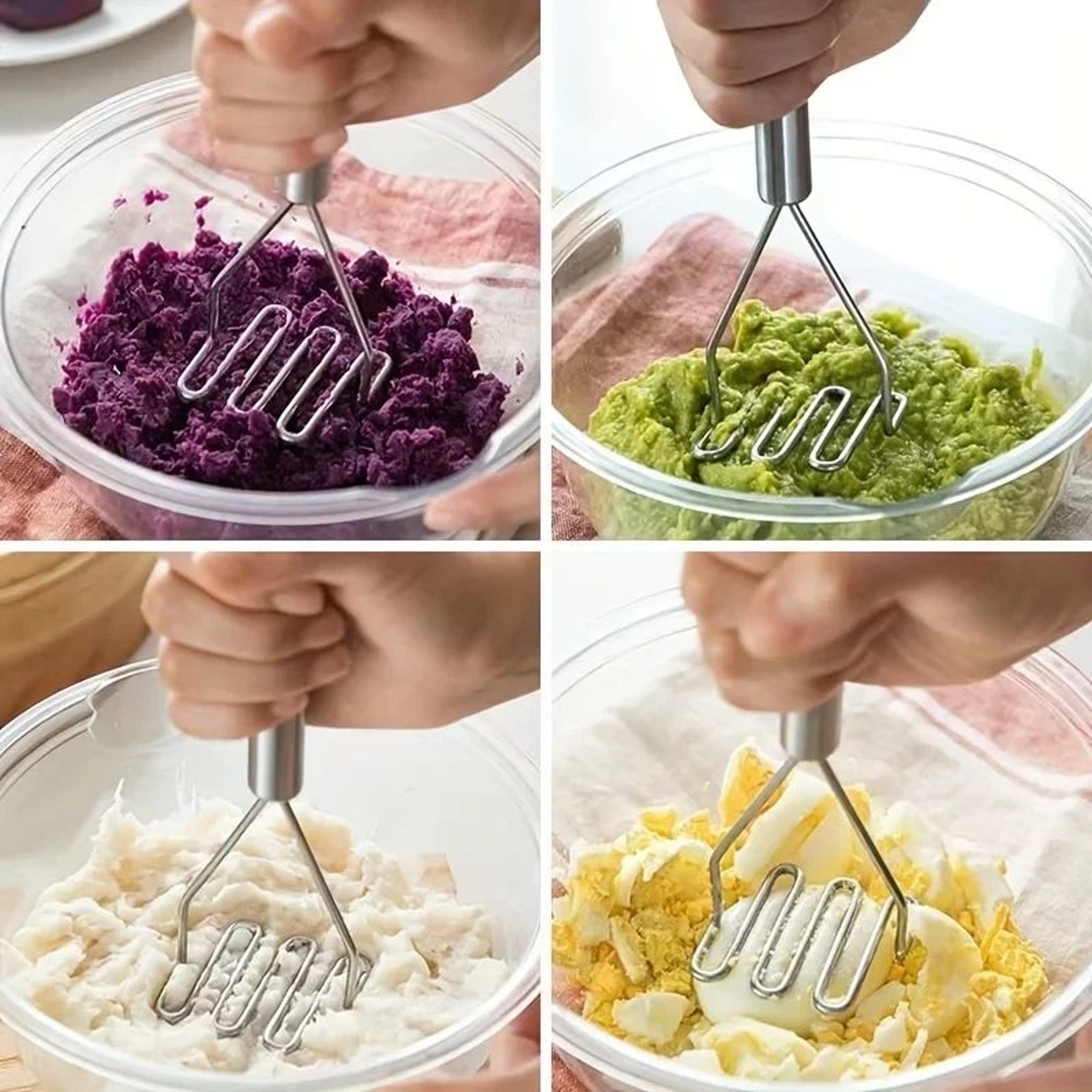 Stainless Steel Wave Potato Masher  Durable Kitchen Tool For Smooth Purees 1