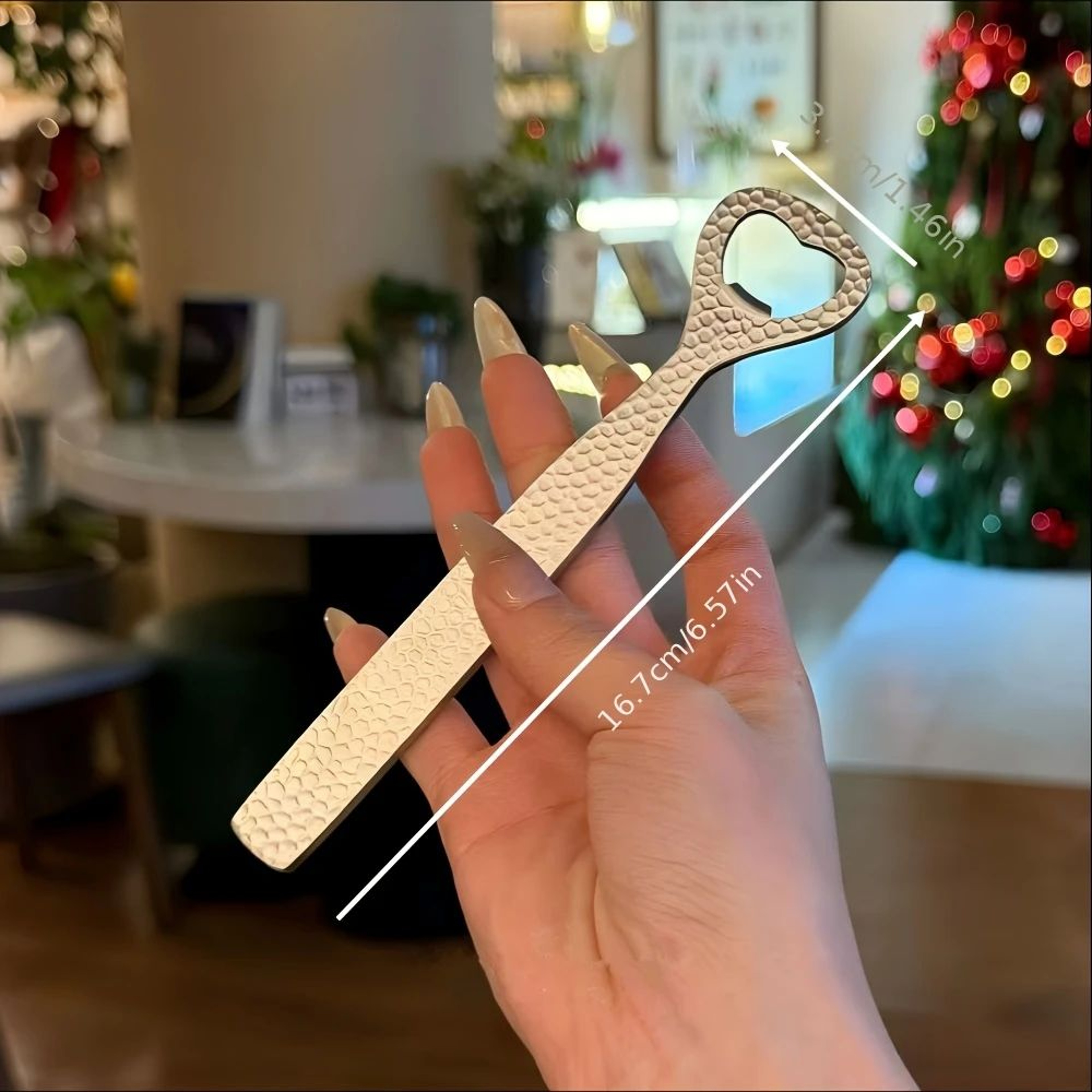 Hammered Stainless Steel Bottle Opener  HeavyDuty Lever Bar Tool 4