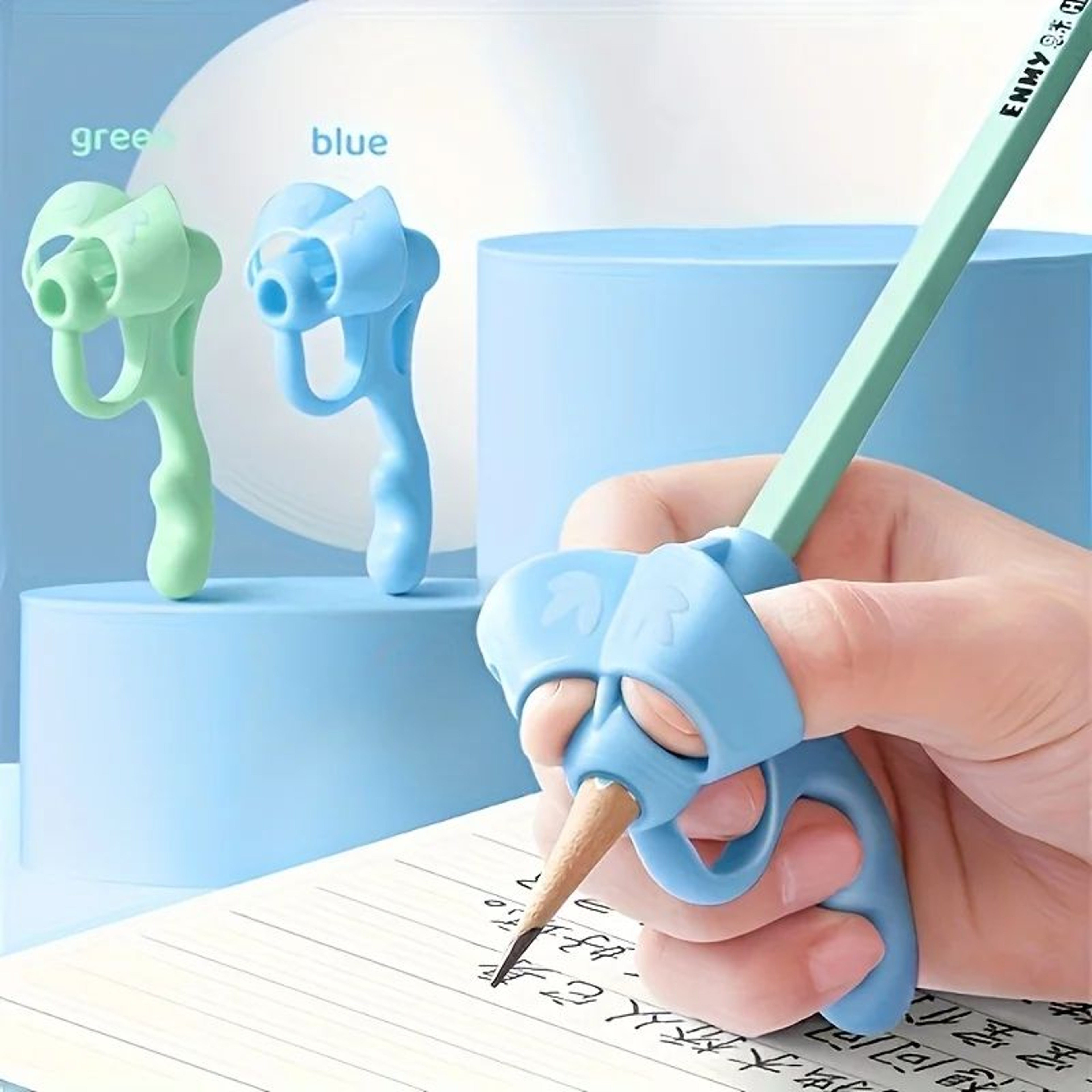 Silicone Pen Grip Correctors  Soft Pencil Holders For Better Handwriting Posture 0