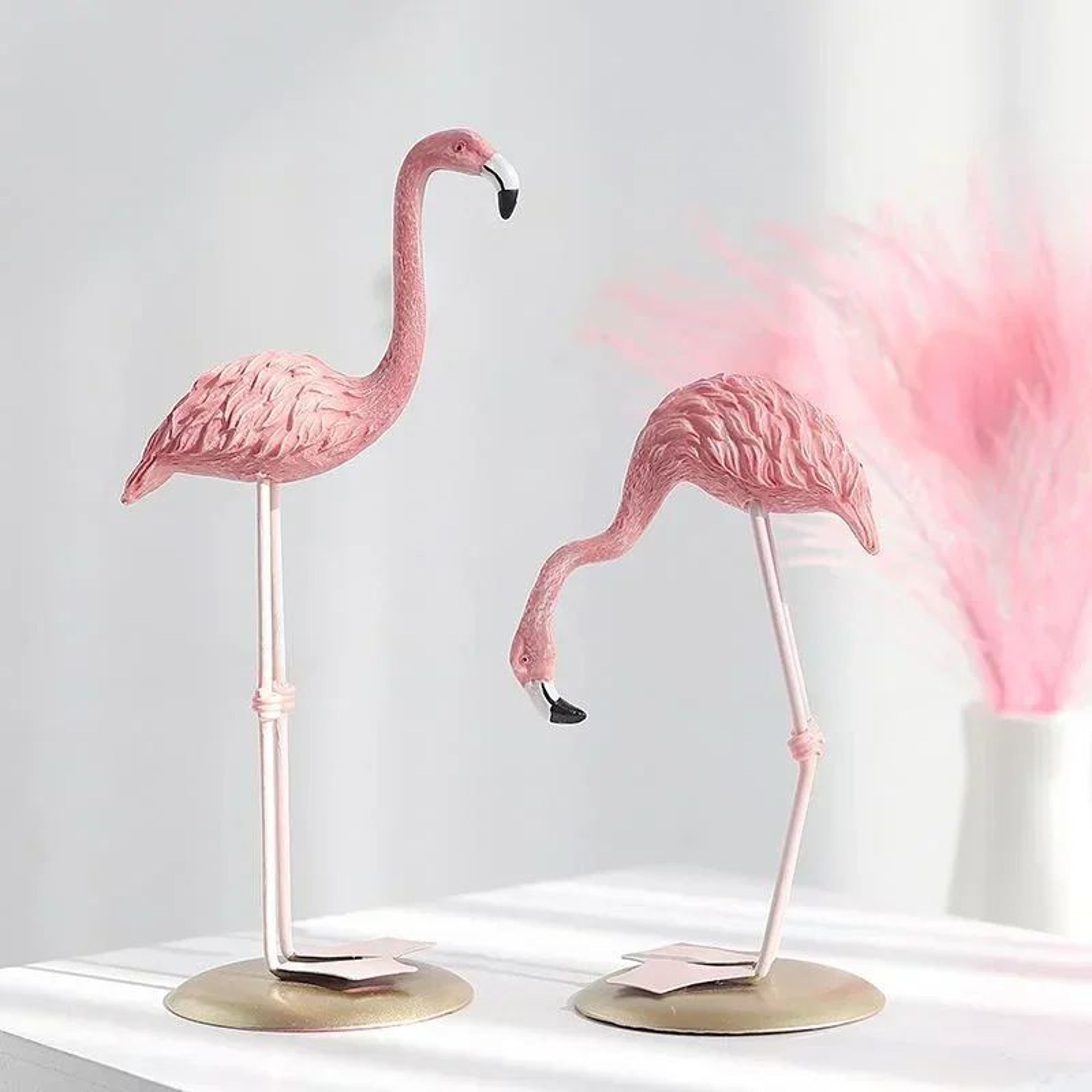 Mini Resin Flamingo Figurine  Cute Desk  Home Decor Ornament 3