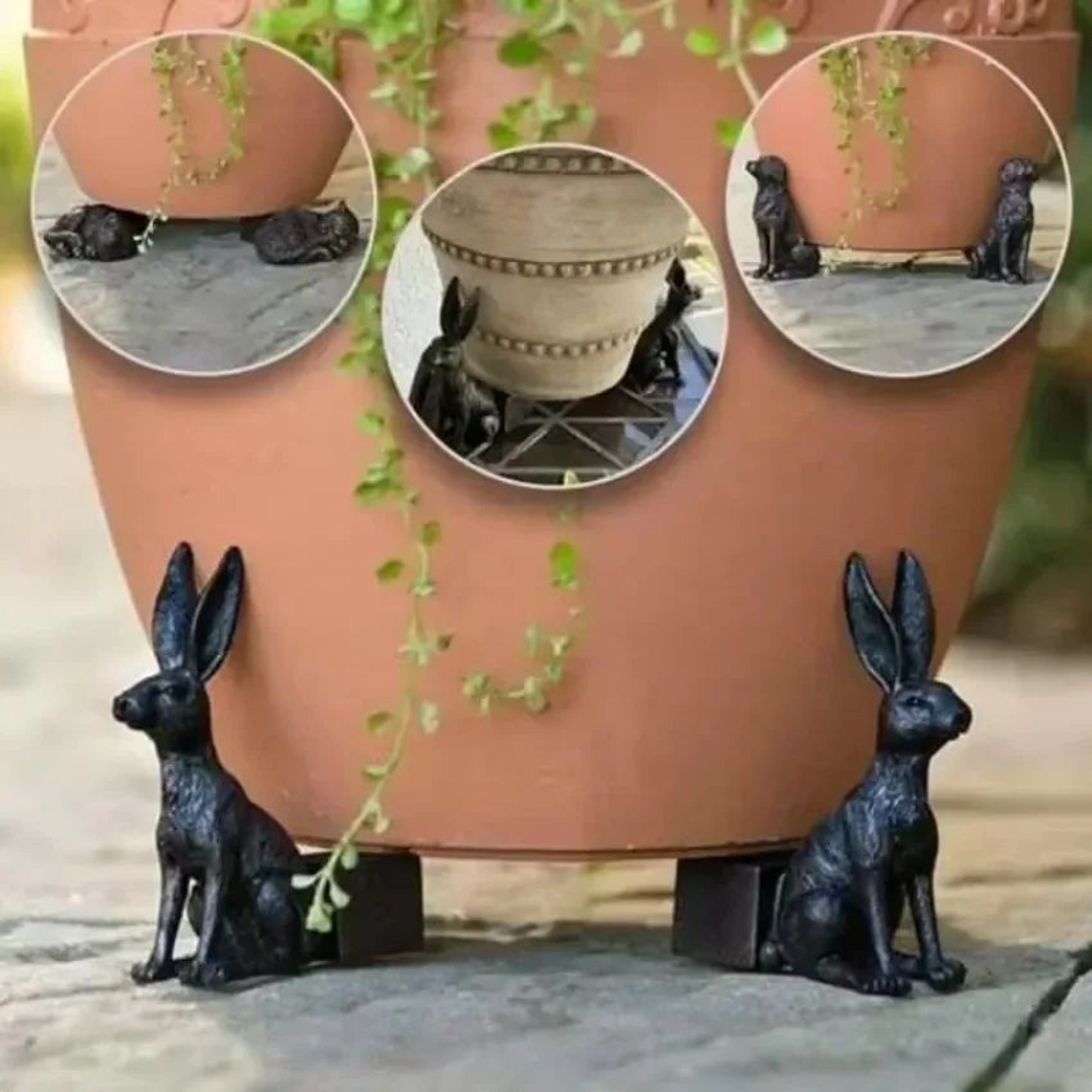 AnimalShaped Resin Flower Pot Feet  Decorative Garden Plant Risers 3pcs 0