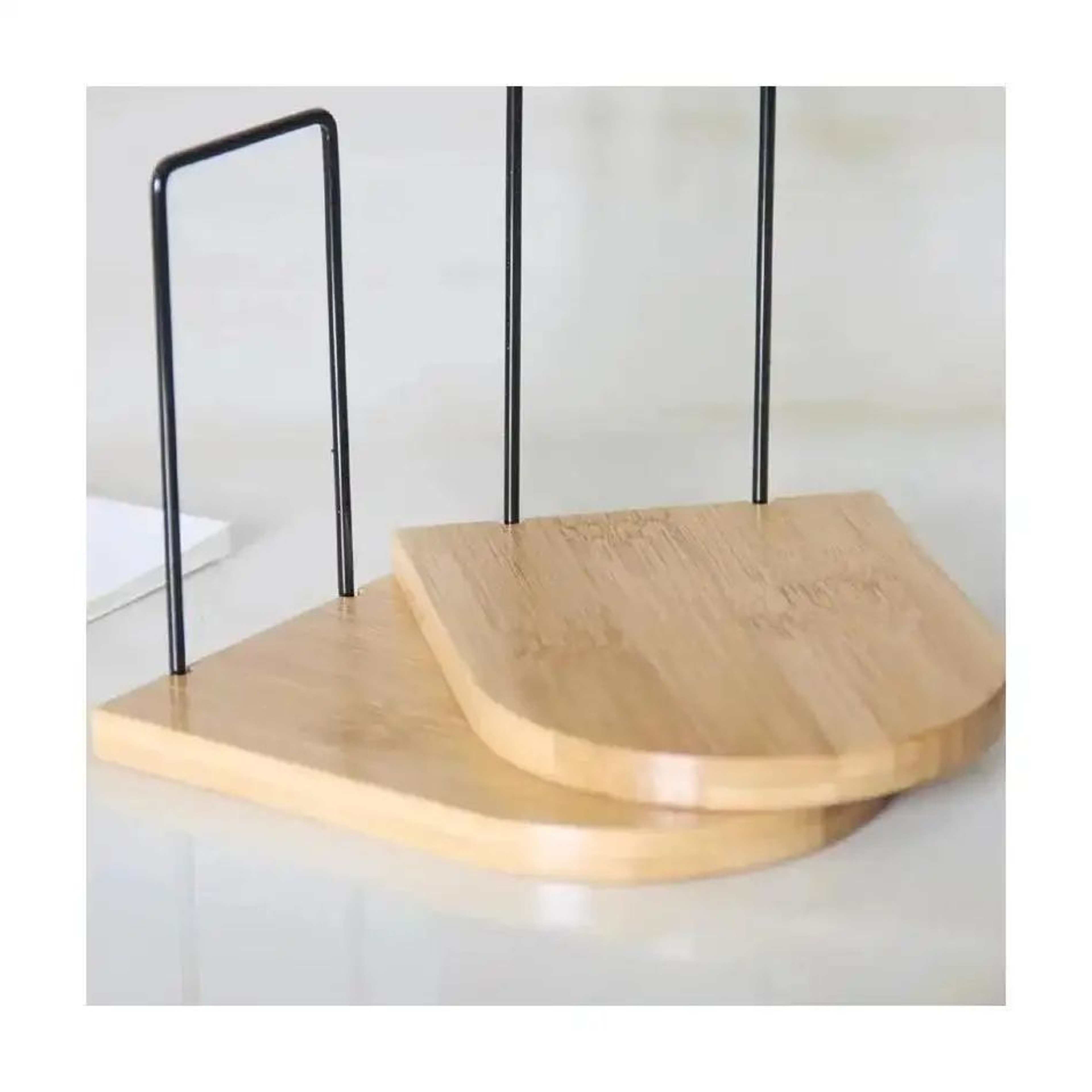 Wood  Iron Desktop Bookends  Minimalist Book Holder For Office And School 4