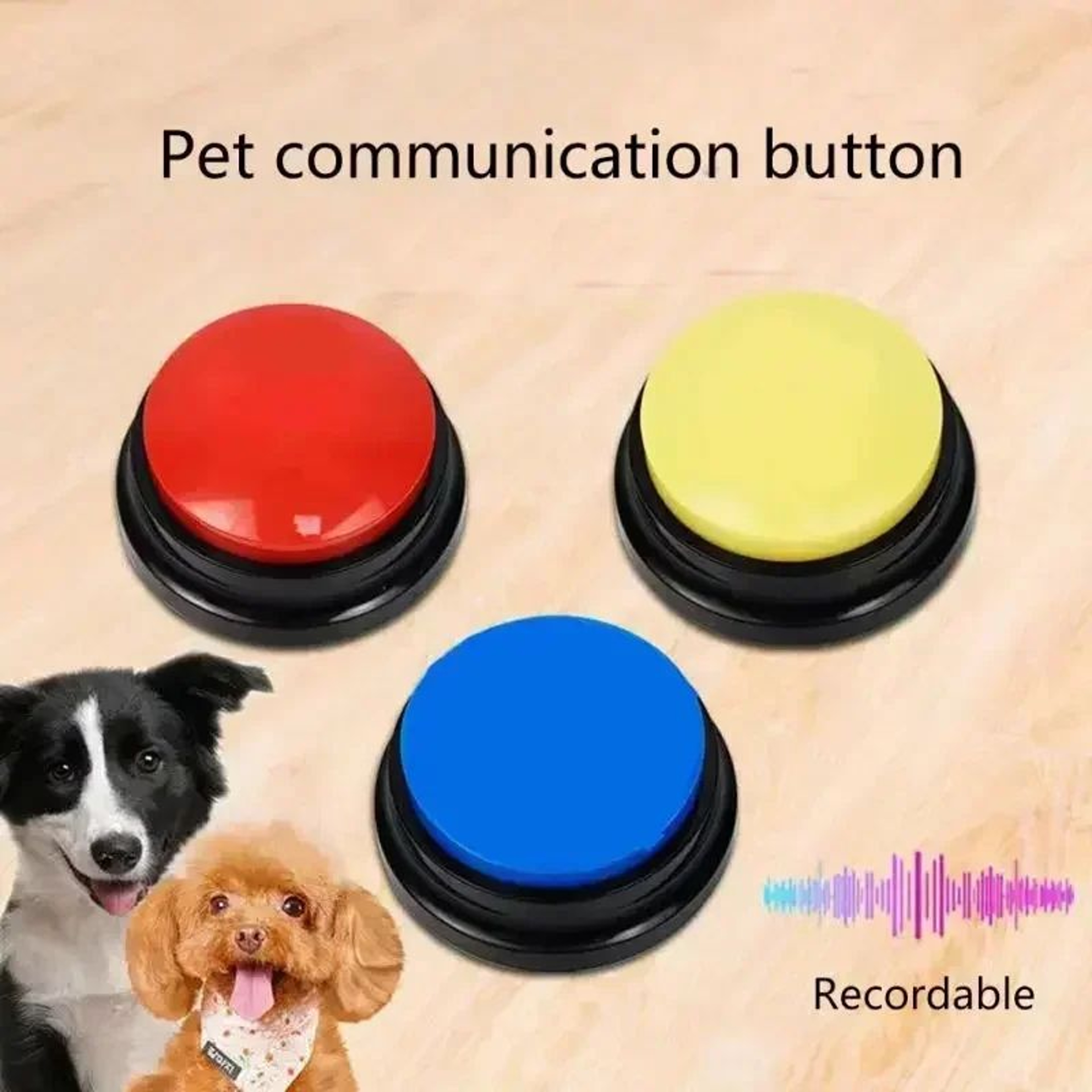 Recordable Dog Training Button  Personalized Talking Buzzer For Pet Communication 1