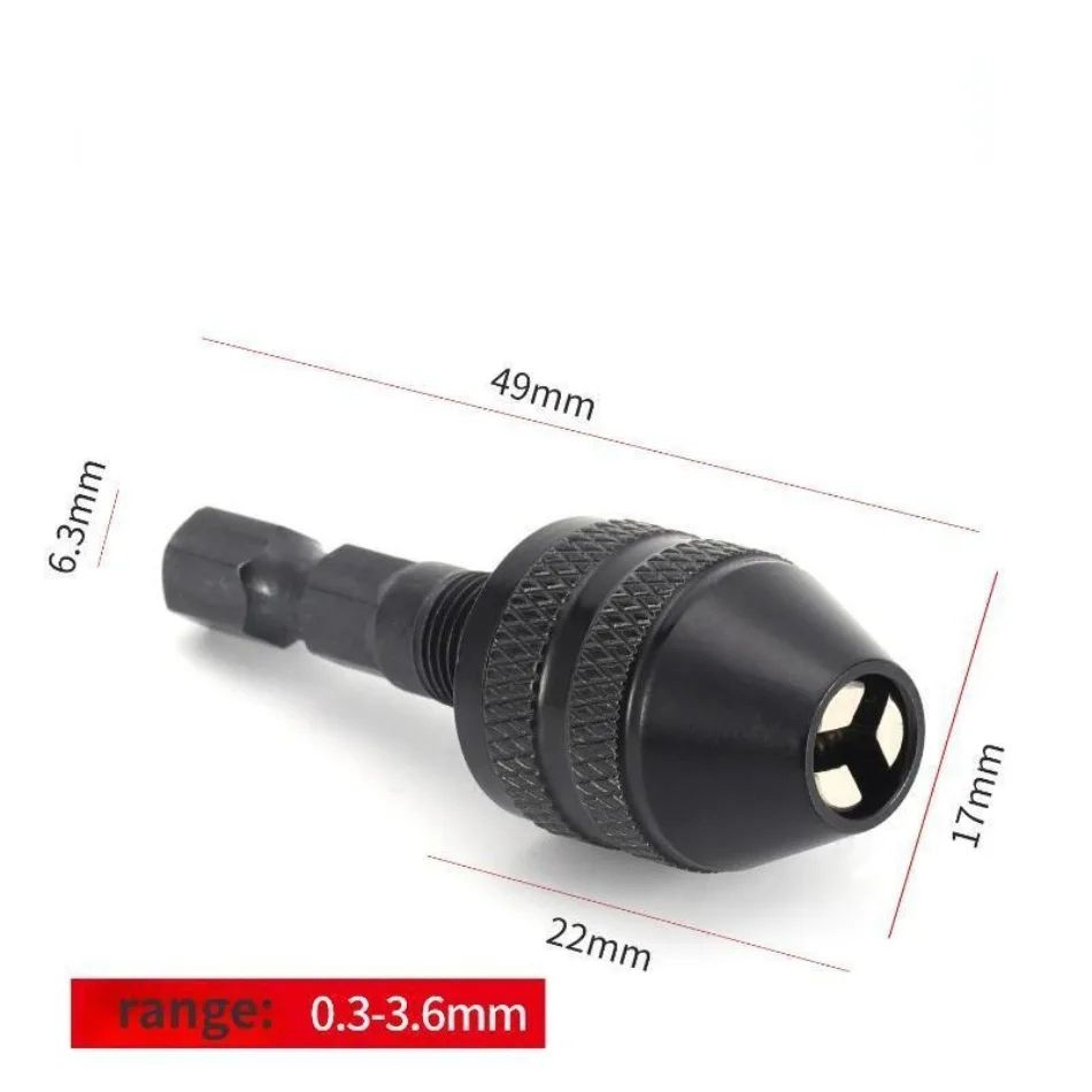 Adjustable Mini Drill Chuck  3Jaw QuickChange Chuck With Hex Shank 0336mm 5