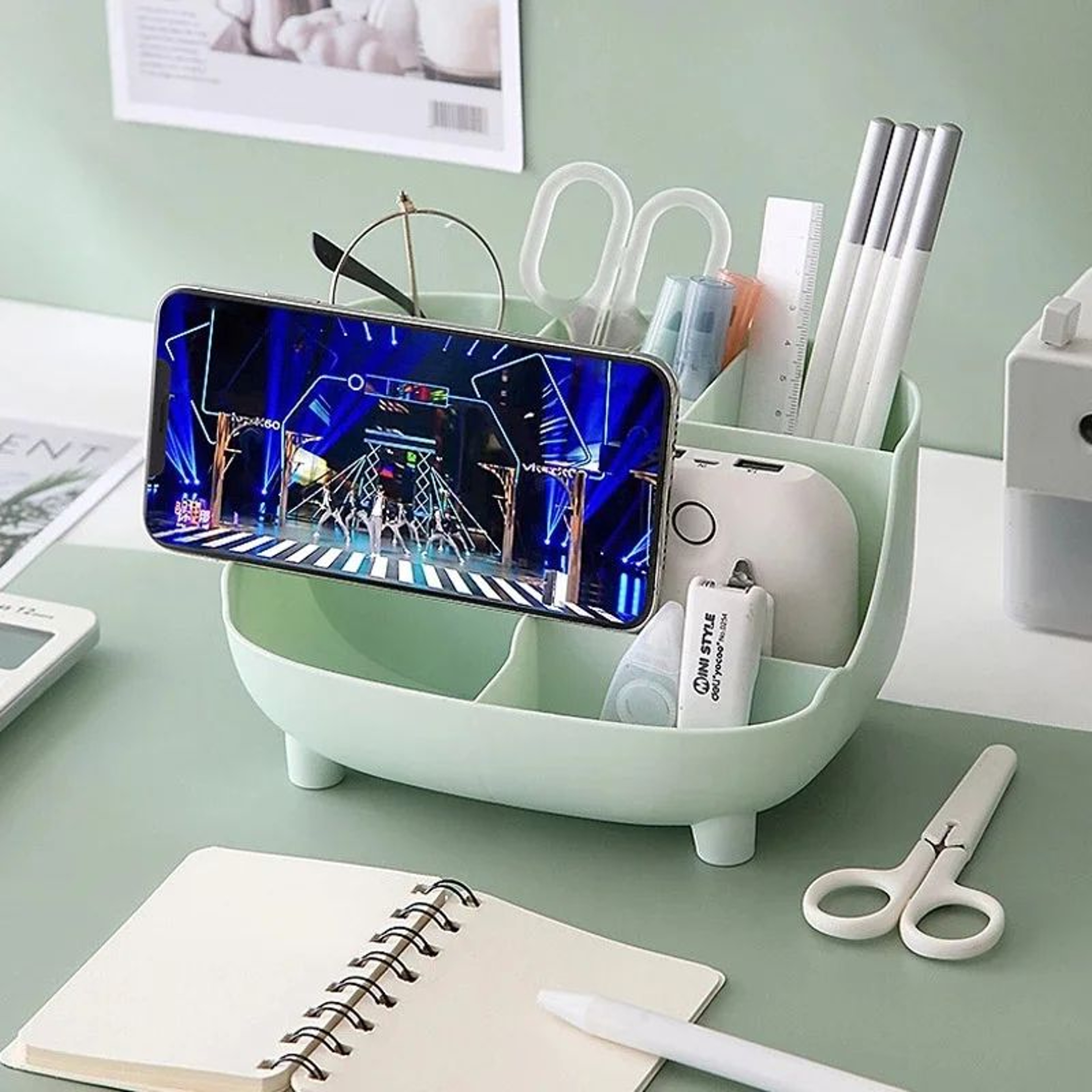 6Grid Desktop Organizer  Multifunctional Pen  Makeup Storage Box 1