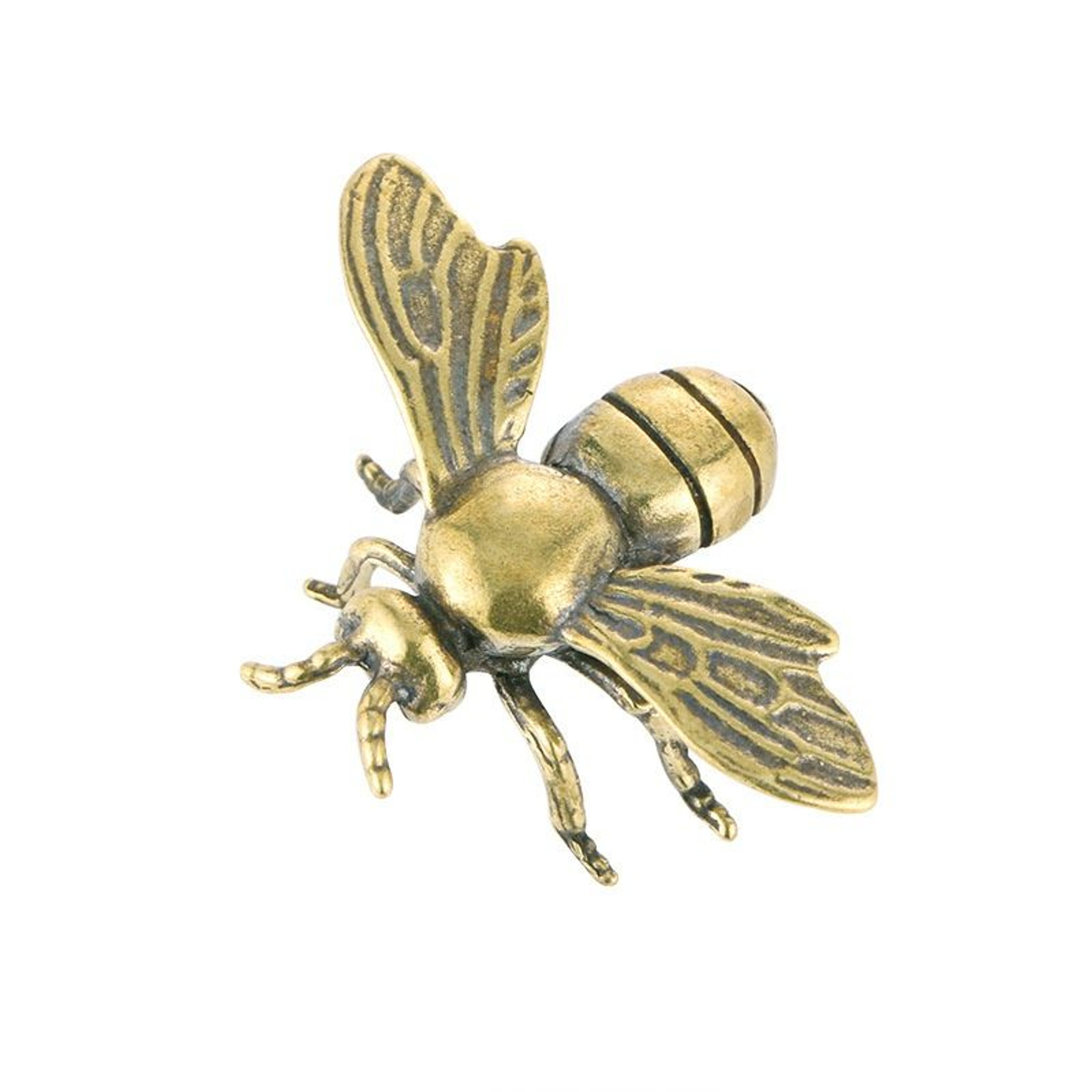 Solid Brass Honeybee Figurine  Mini Insect Desk Ornament  Collectible 3