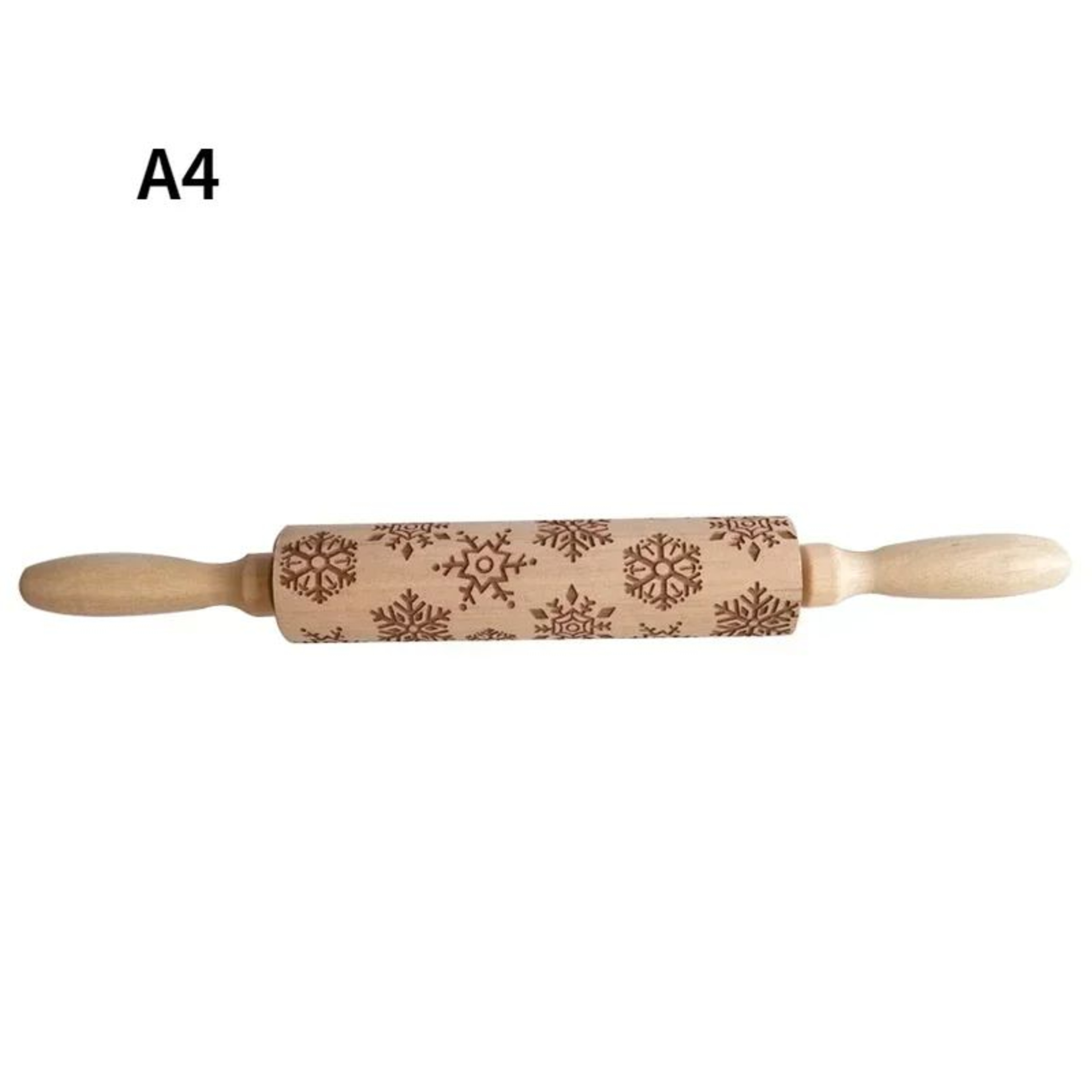 Premium Holiday Cookie Embossing Rolling Pin  Christmas Pattern Wooden Dough Roller 5