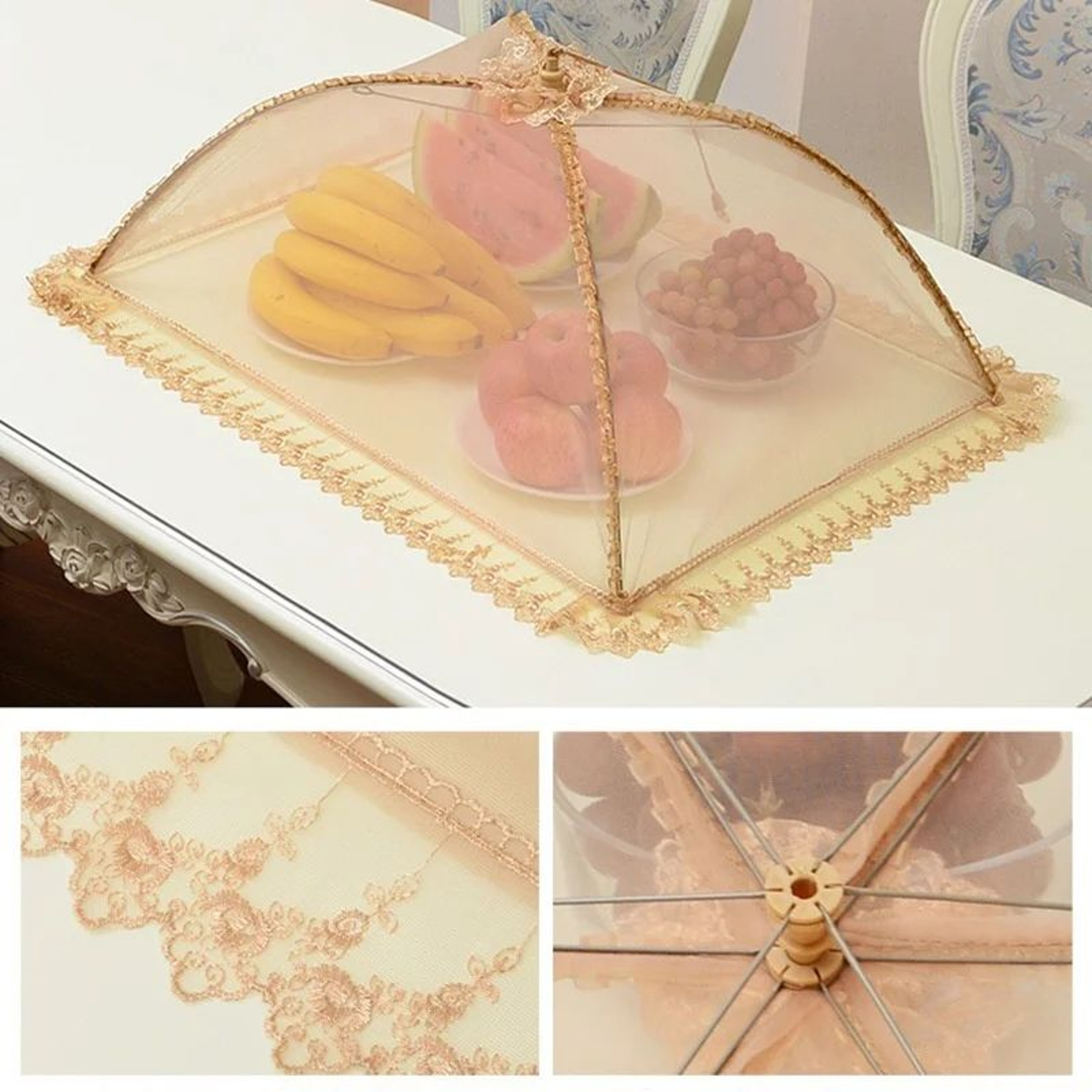UmbrellaStyle Food Cover  Lace Mesh Fly Protection Table Cover 4