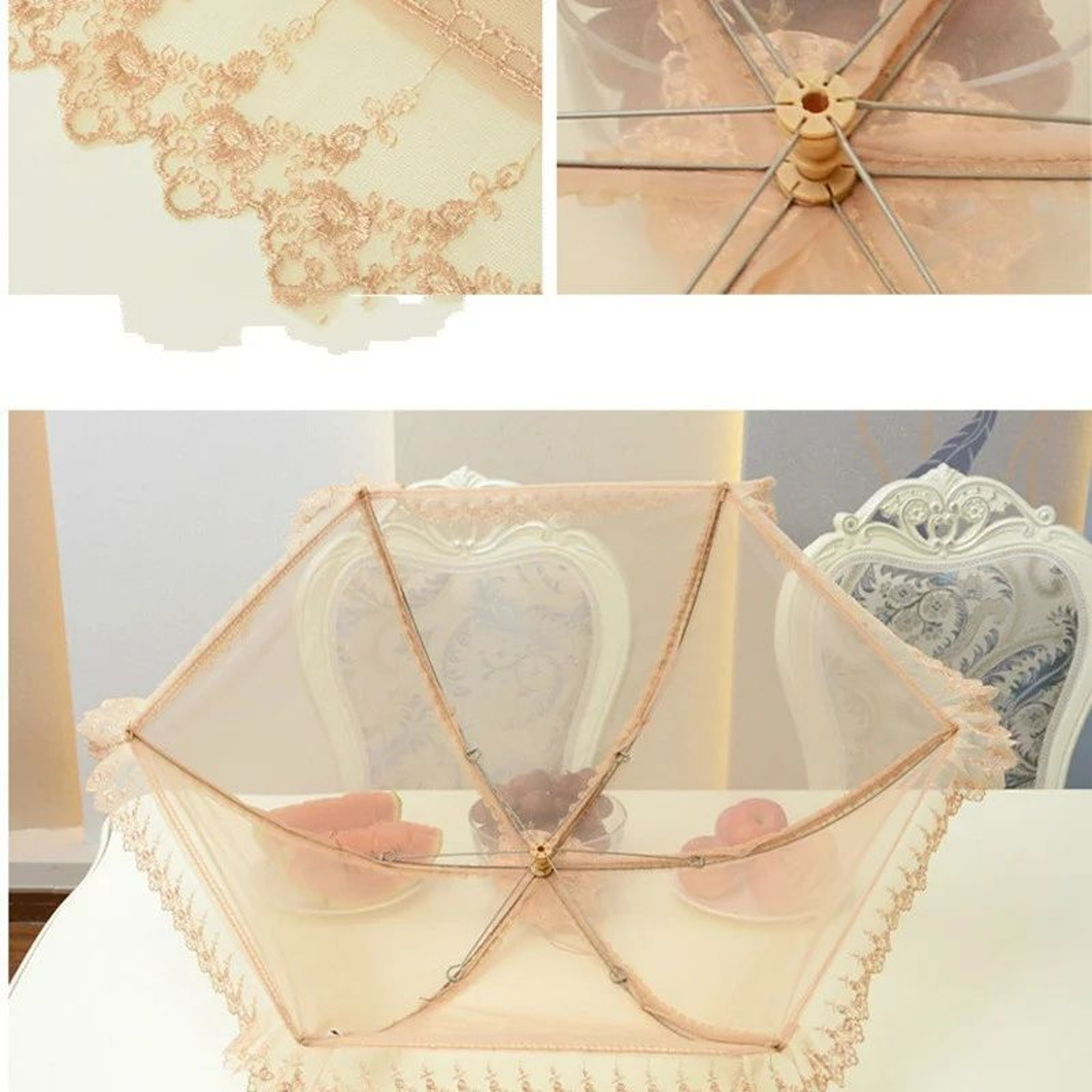 UmbrellaStyle Food Cover  Lace Mesh Fly Protection Table Cover 5