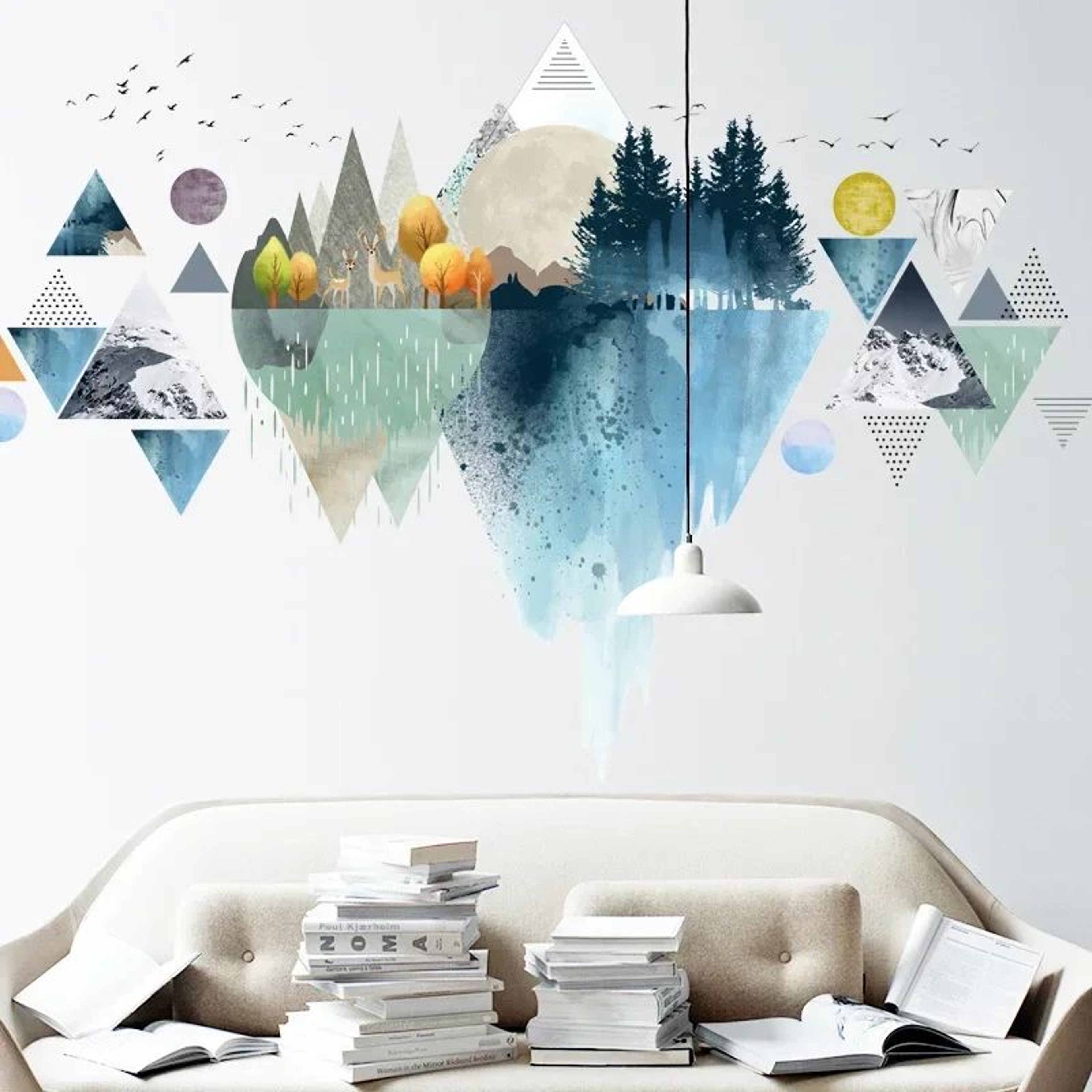 Nordic Triangle Mountain Wall Sticker  Dreamy Vinyl Wall Decal For Modern Homes 1