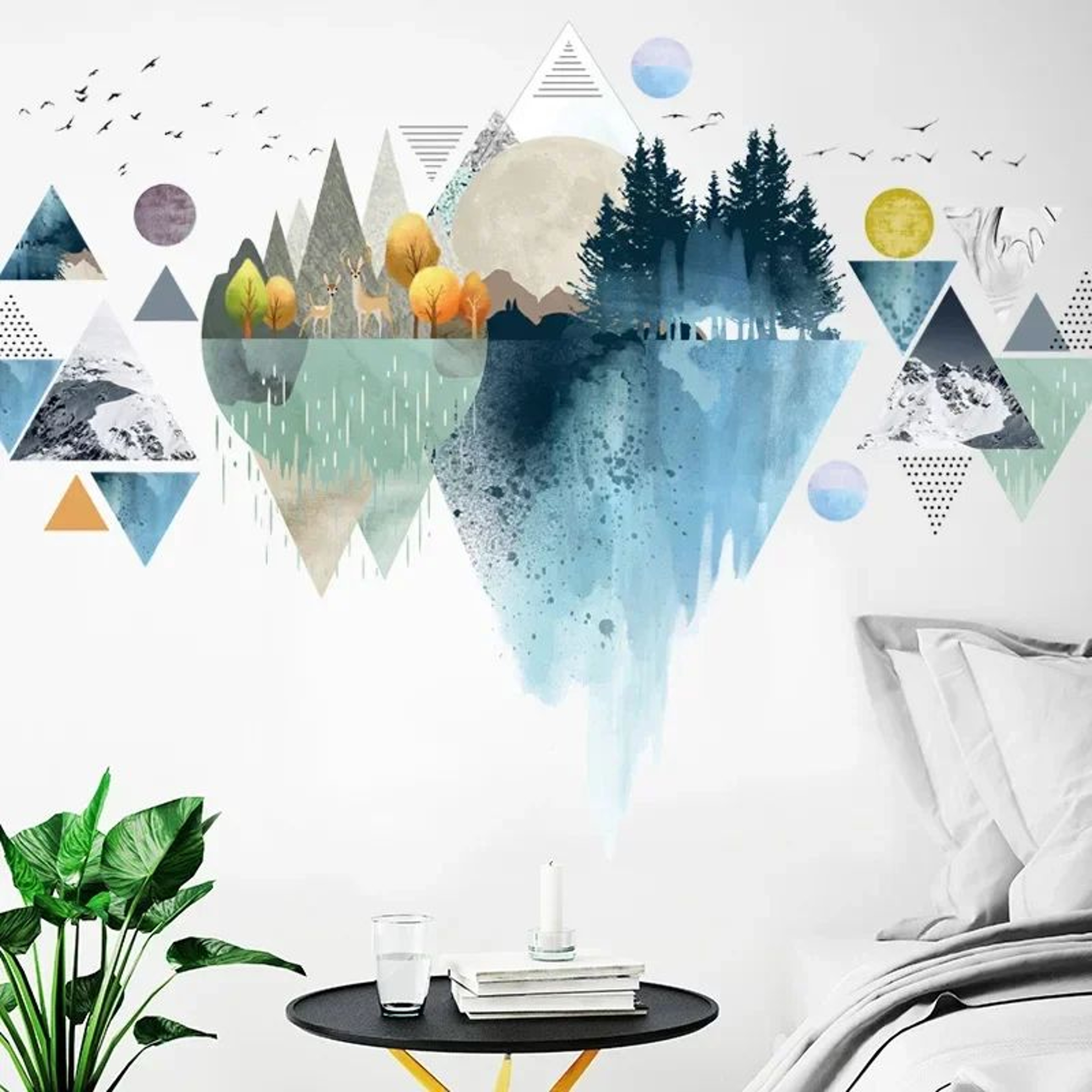 Nordic Triangle Mountain Wall Sticker  Dreamy Vinyl Wall Decal For Modern Homes 4