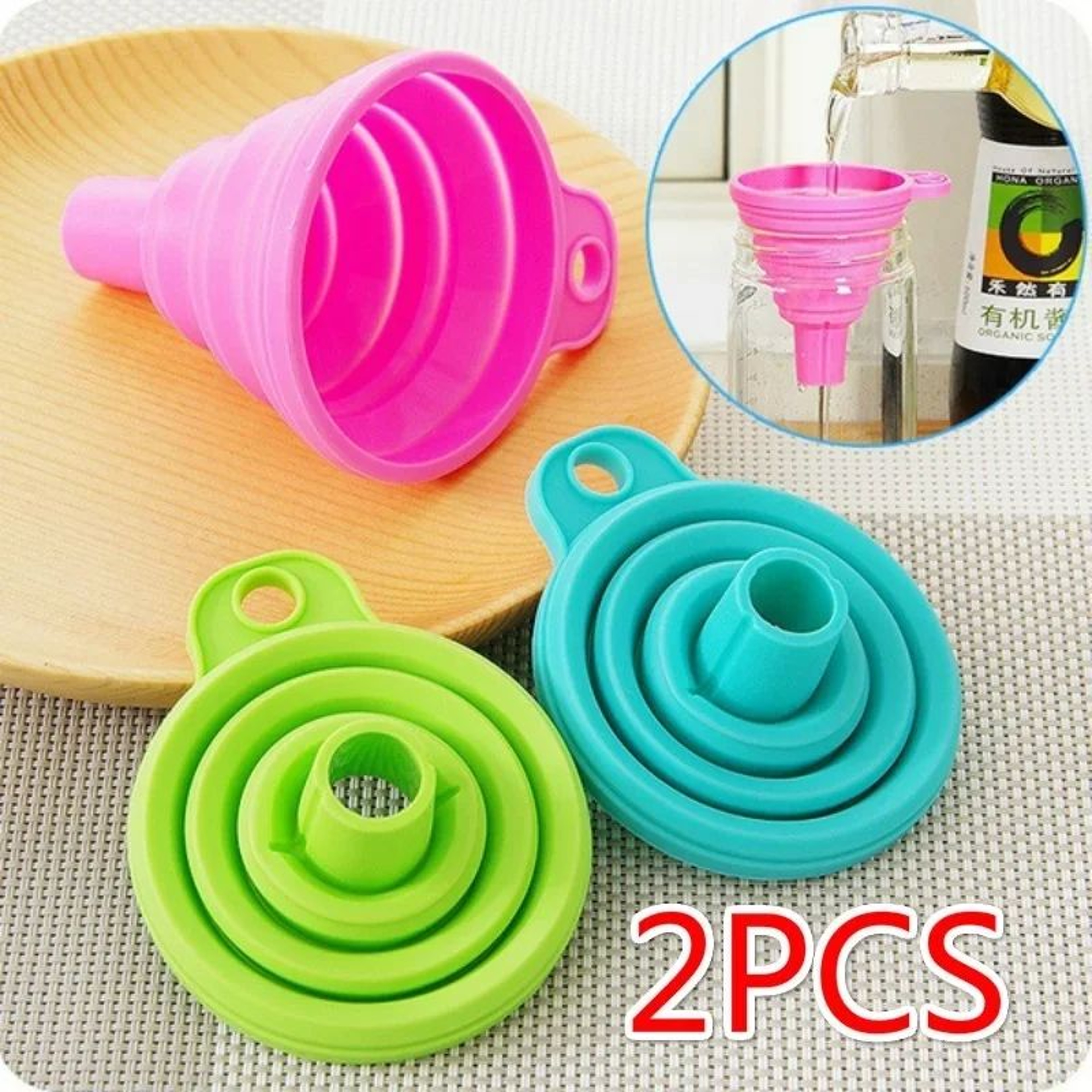 Portable Silicone Collapsible Funnel For Clean SpillFree Pouring 0
