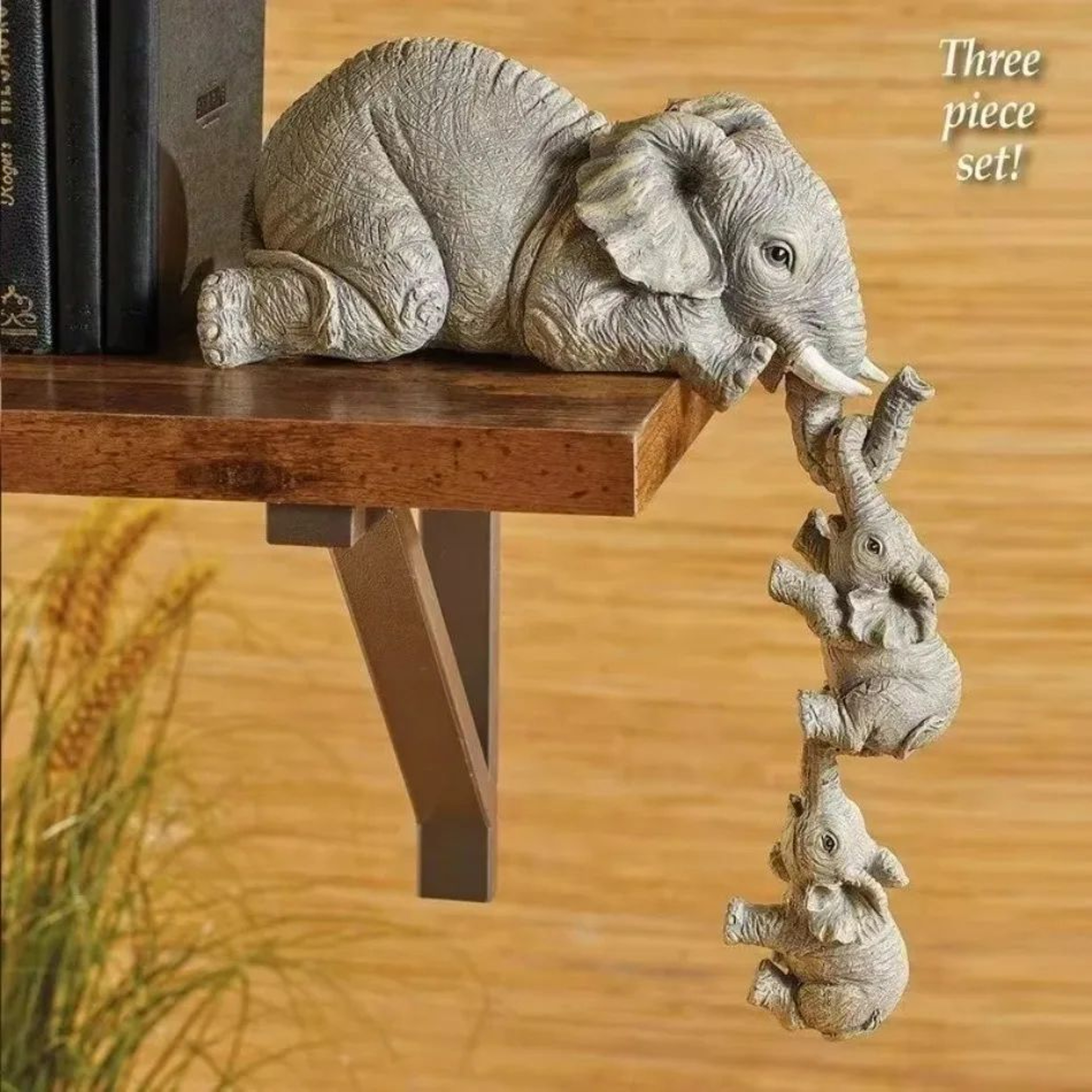 Elephant Family Resin Figurines Set Cute Home Decor Ornaments 5