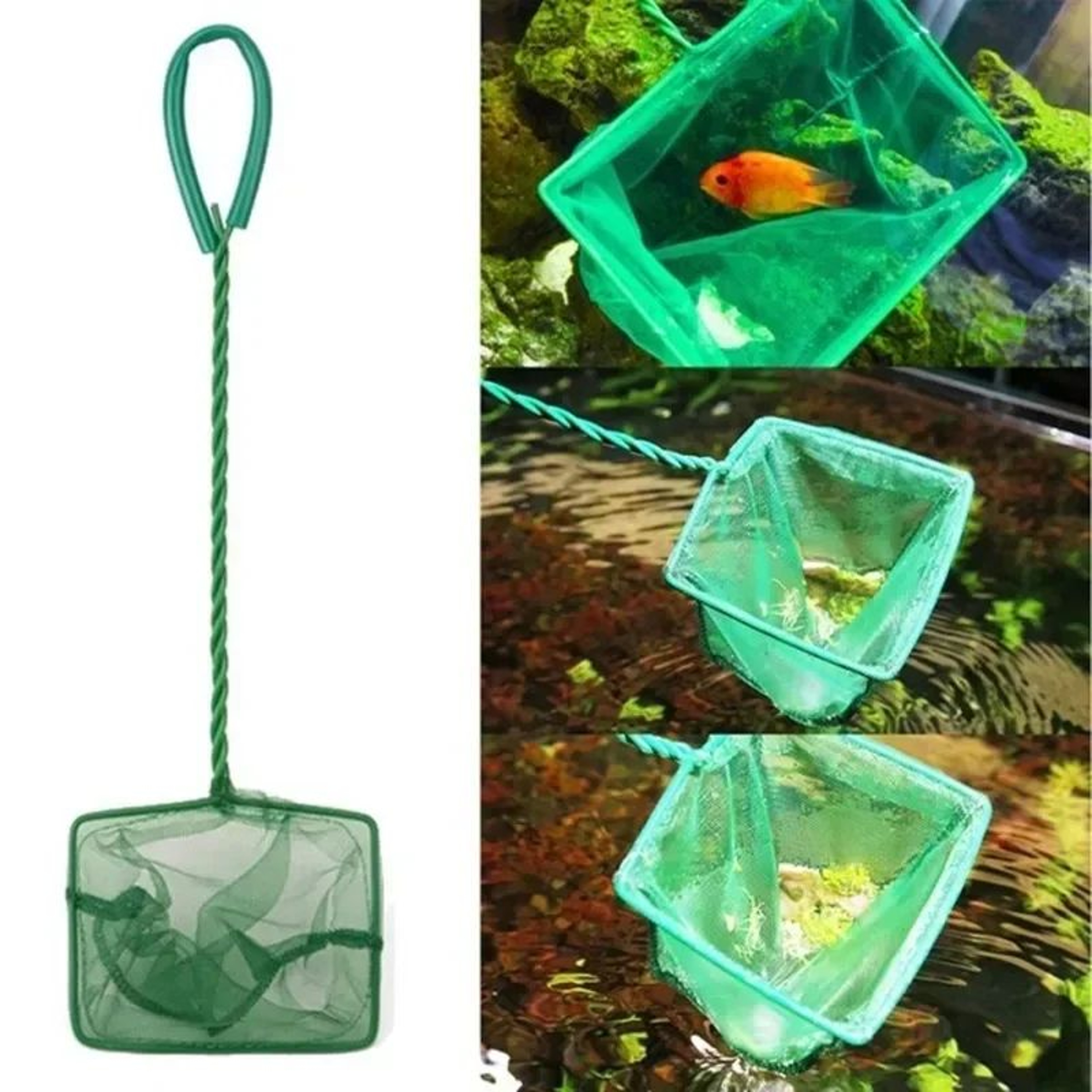 Long Handle Aquarium Fish Net Square Landing Net For Tanks And Ponds 0