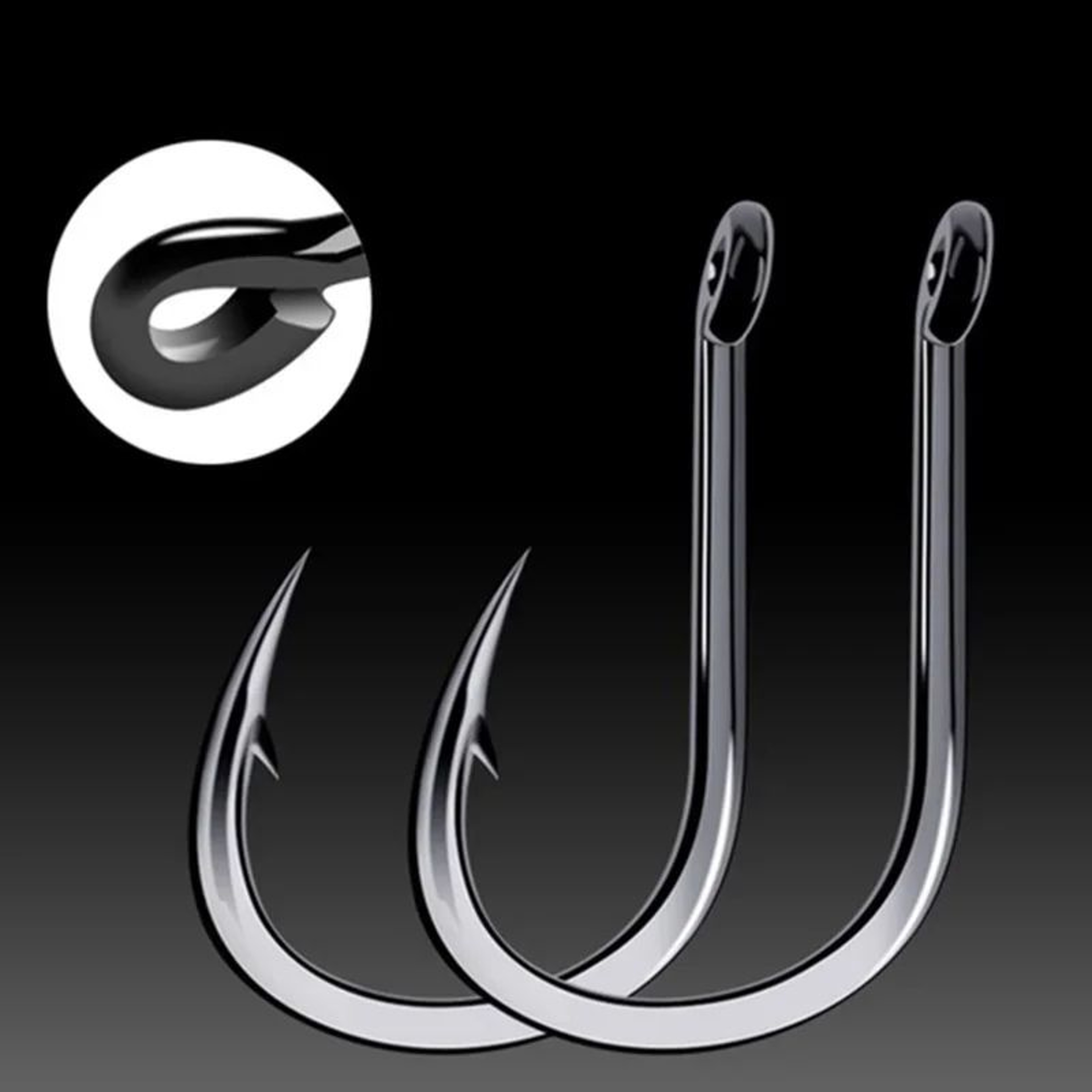 High Carbon Steel Fishing Hooks Set Barbed Circle Hooks 100pcs 1