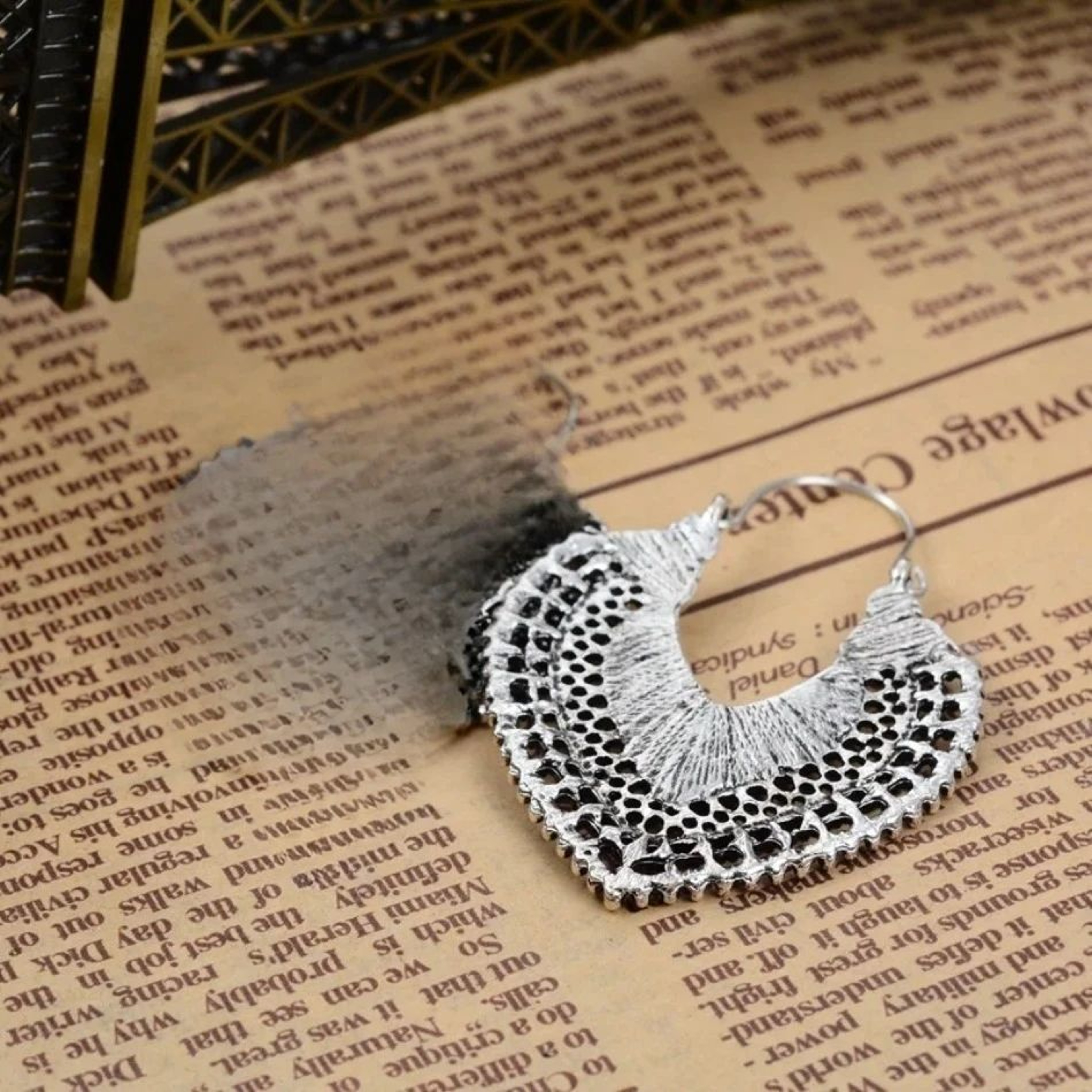 Retro Bohemian Hollow Flower Earrings Ethnic Metal Statement Jewelry 6