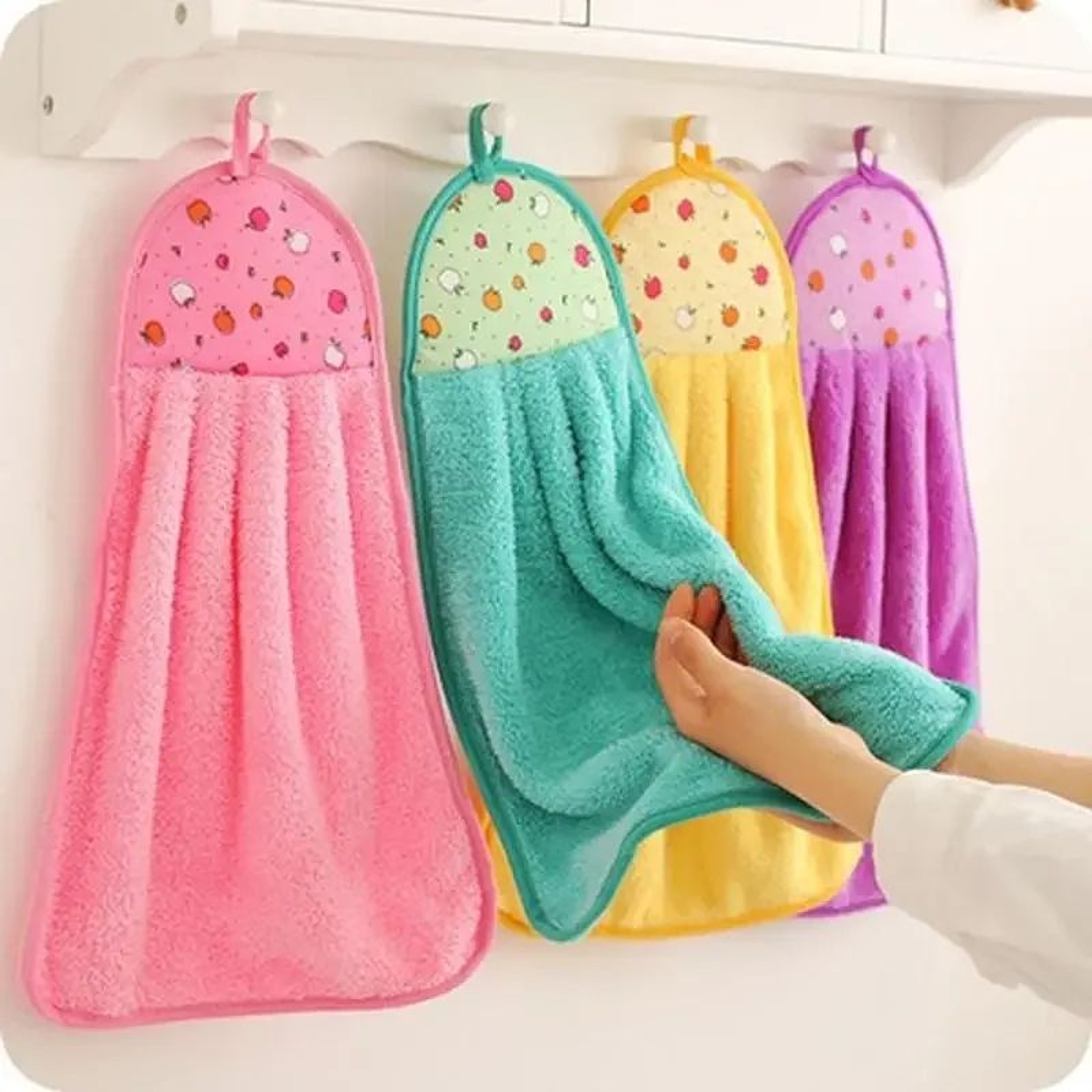 Coral Velvet Soft Hand Towel Absorbent Hanging Kitchen And Bathroom Cloth 11