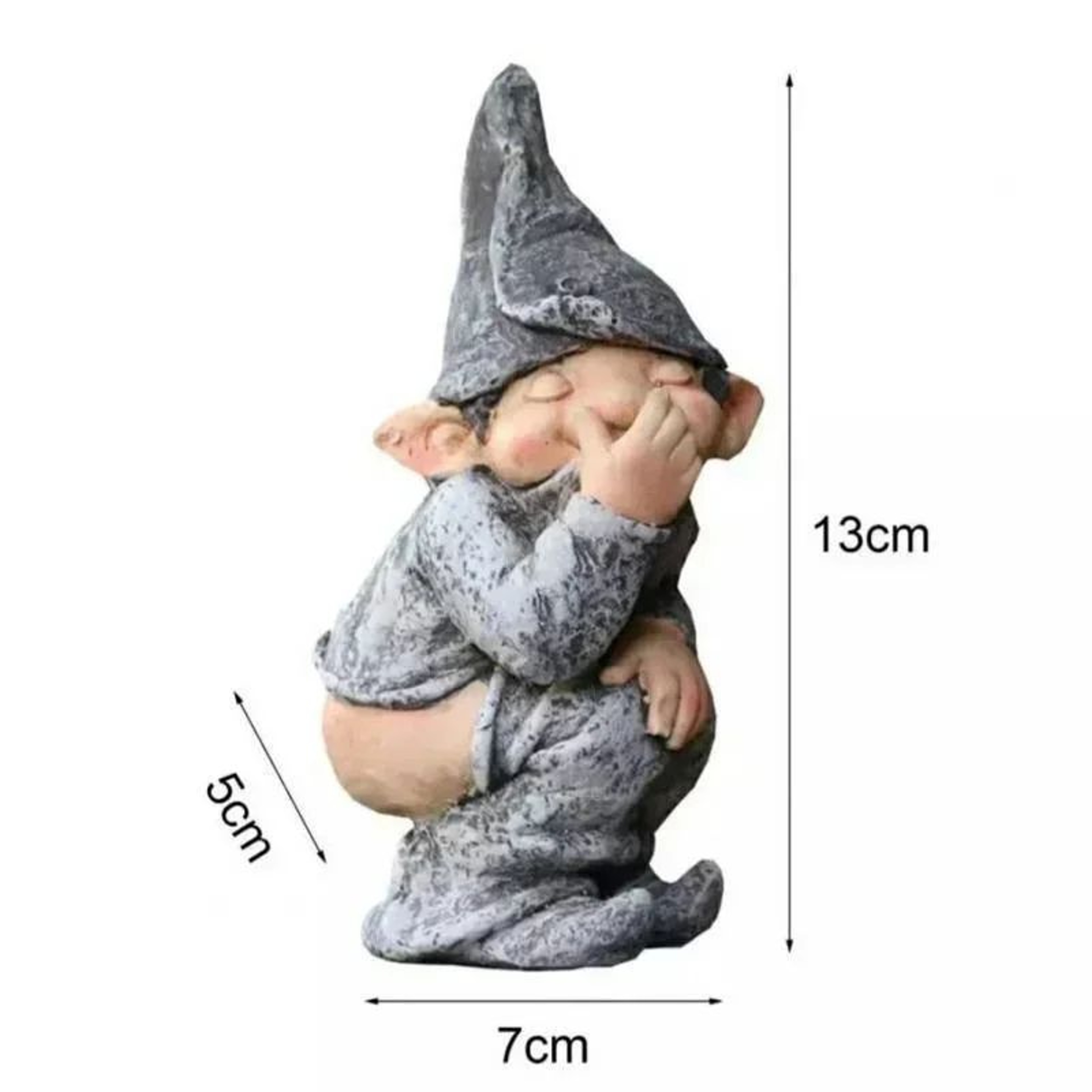 Cheeky Resin Garden Gnome Statue  Playful Garden Gnome Statue For Lawn  Patio Decor 5