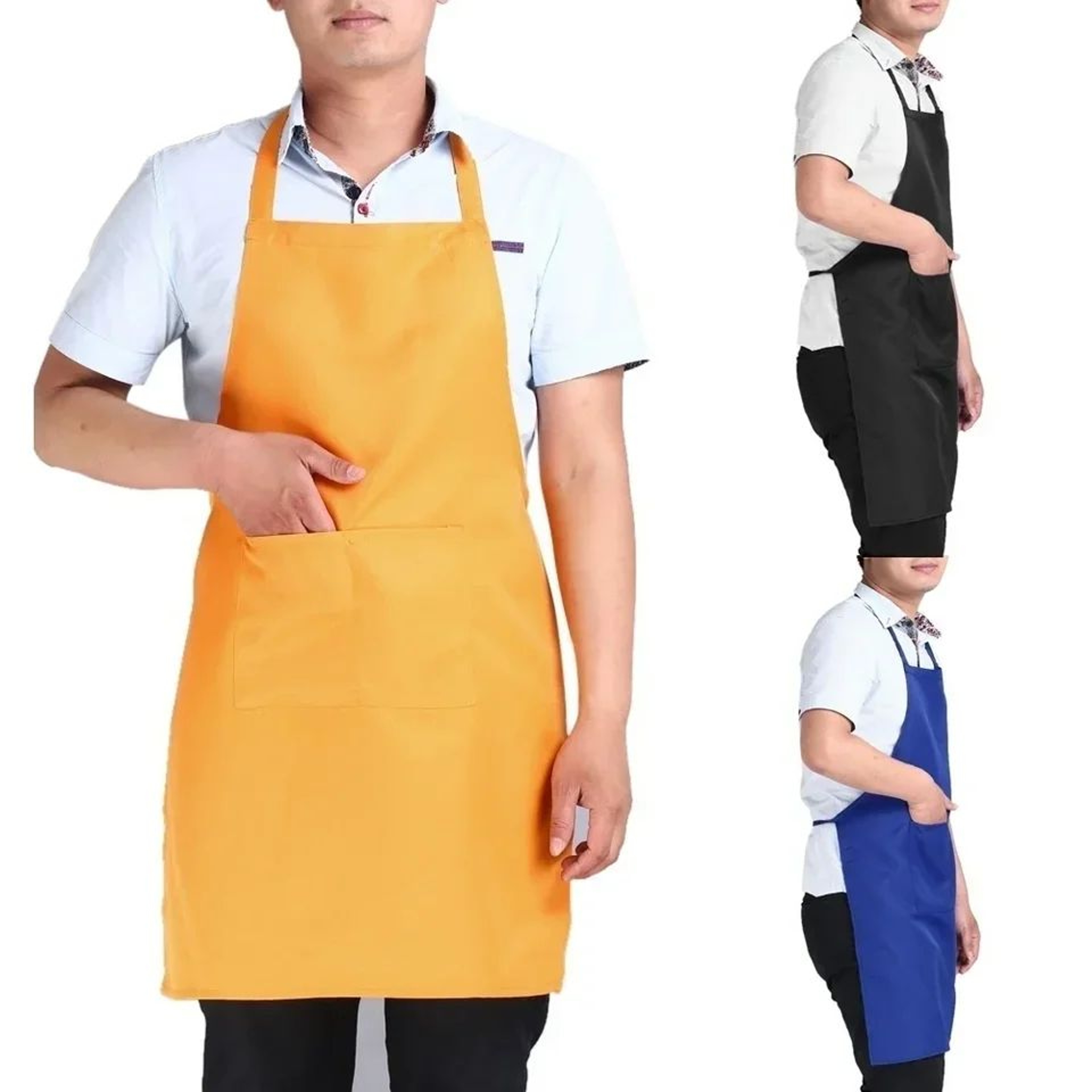 ProComfort Waterproof Kitchen Apron With Pockets  Thick Cotton Blend Cooking Apron For Home  Restau 0