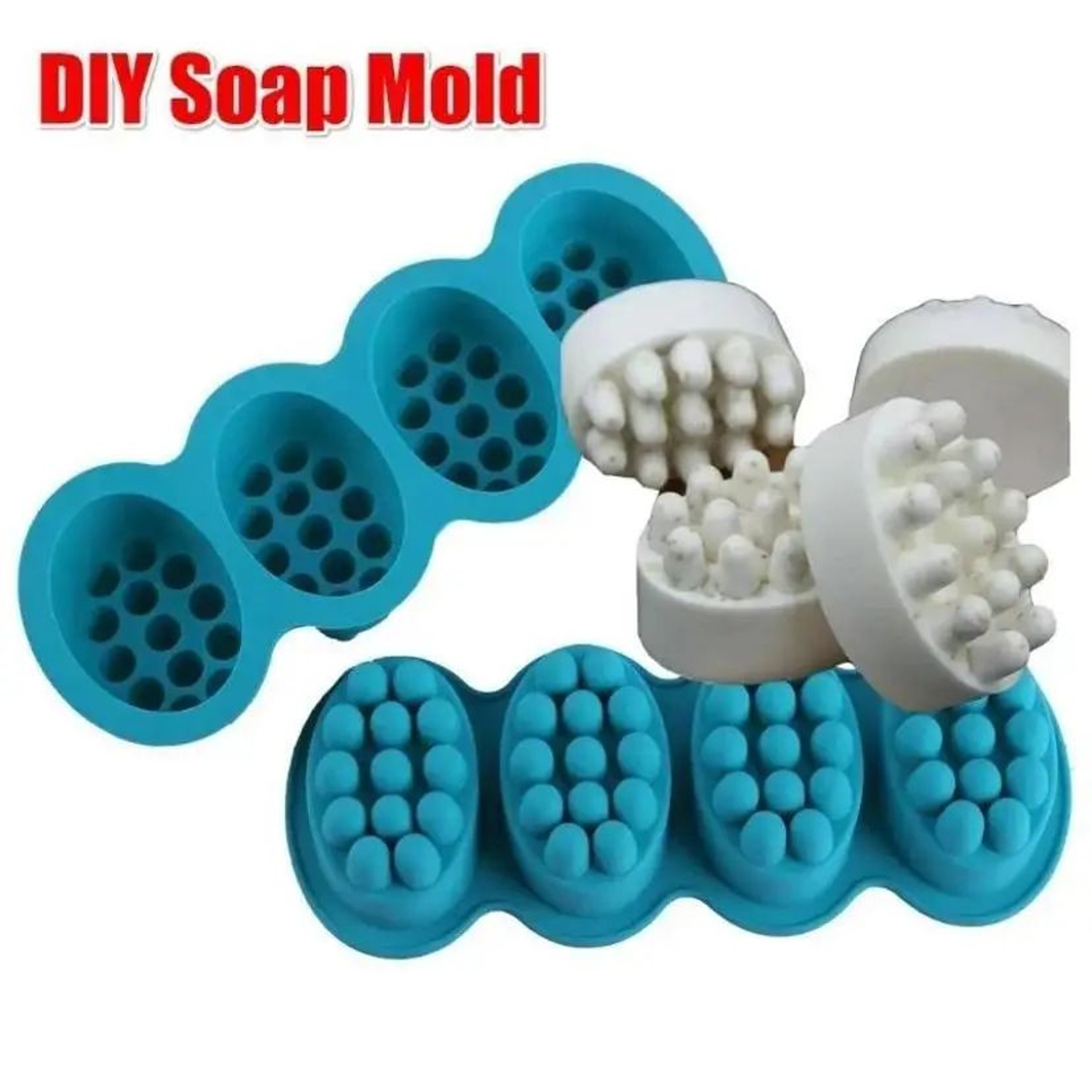 FlexForm 4Cavity Massage Soap Mold  Oval Silicone Soap Mold For DIY Crafts Chocolate  Resin 2