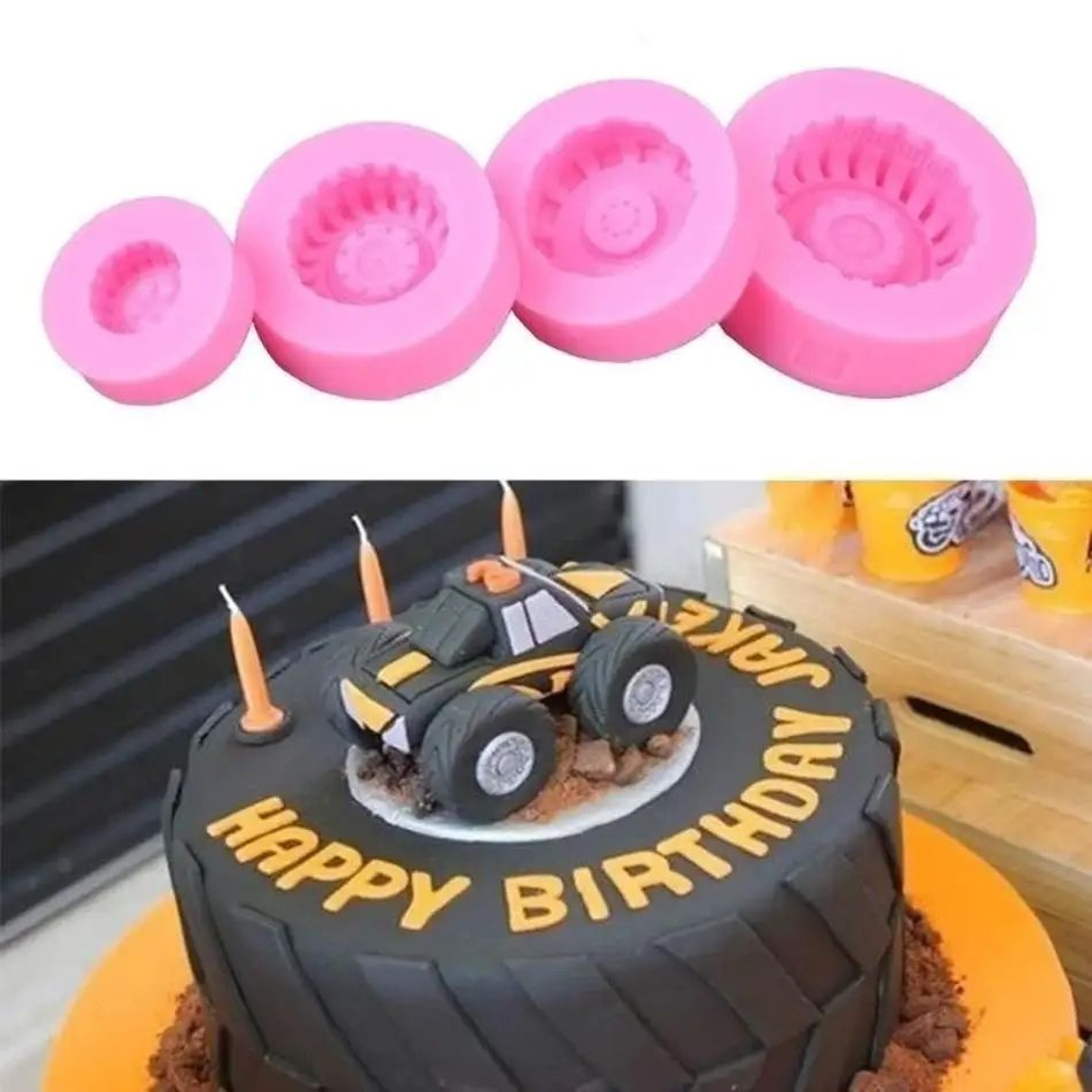 WheelCraft Silicone Tire Fondant Mold  3D Car Wheel Cake Decorating Mold For Chocolate  Cookies 0
